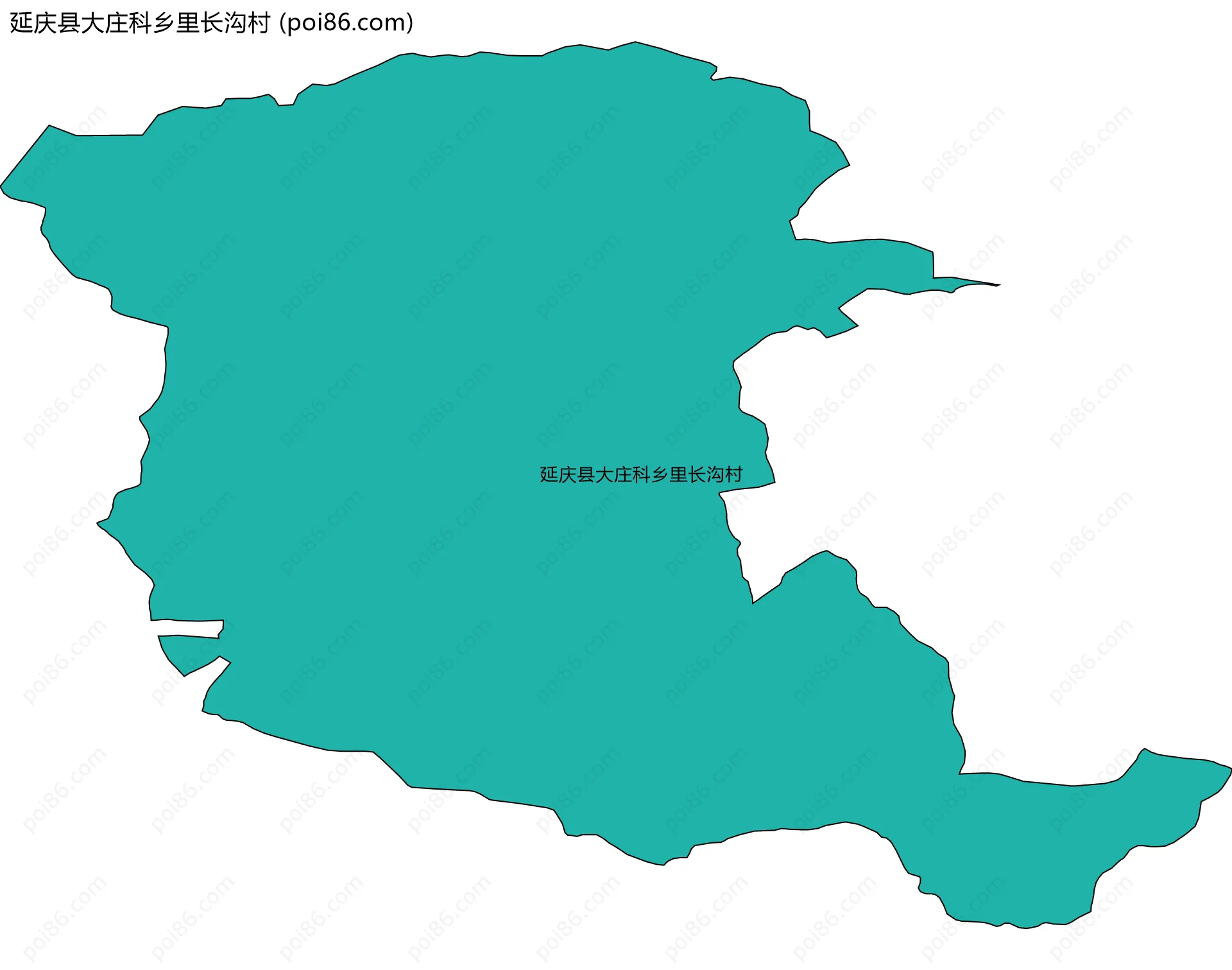 延庆县大庄科乡里长沟村边界地图