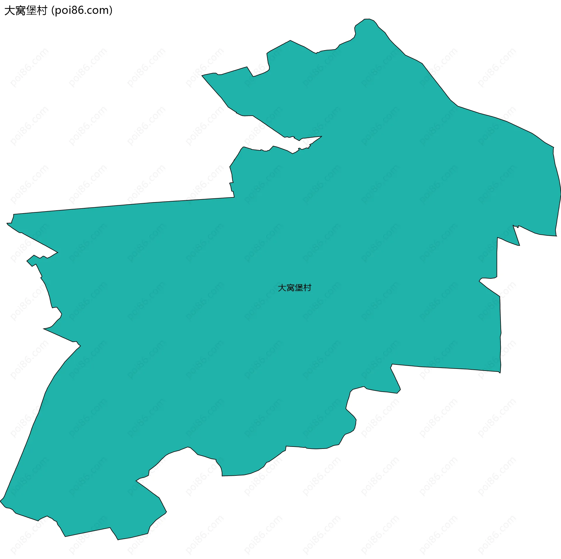 大窝堡村边界地图