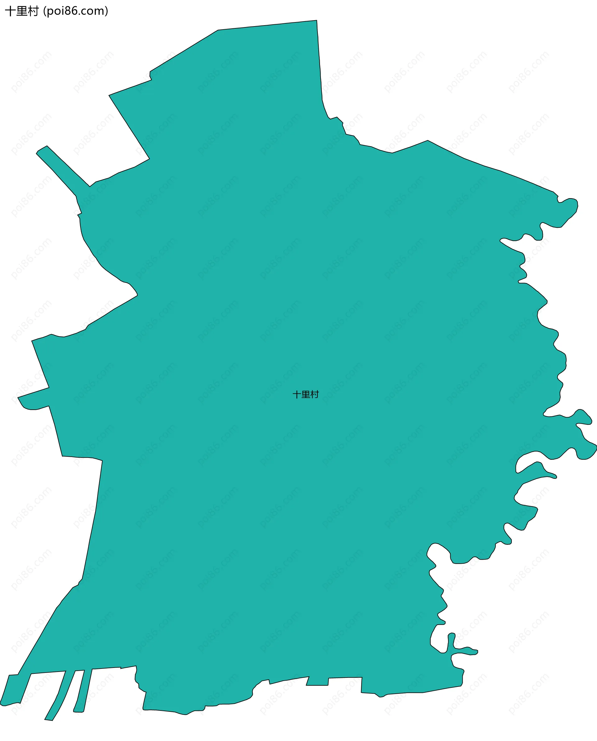 十里村边界地图