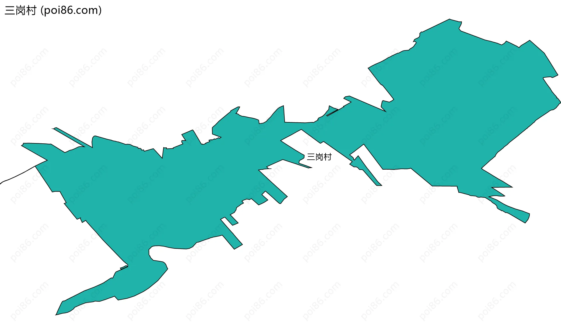 三岗村边界地图