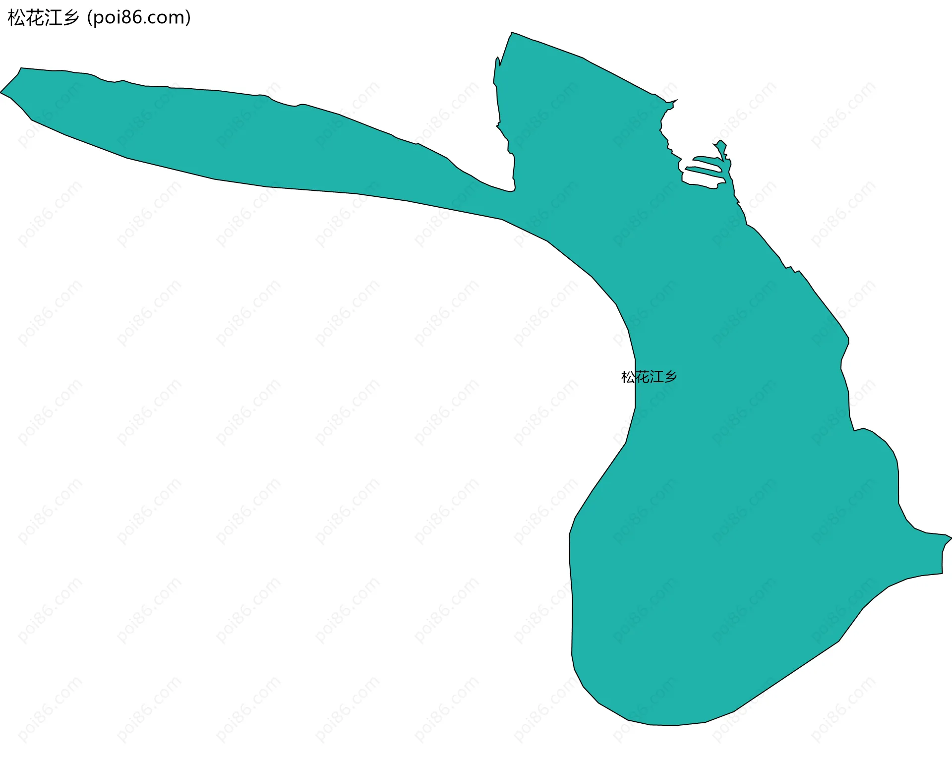 松花江乡边界地图(五级行政区划)