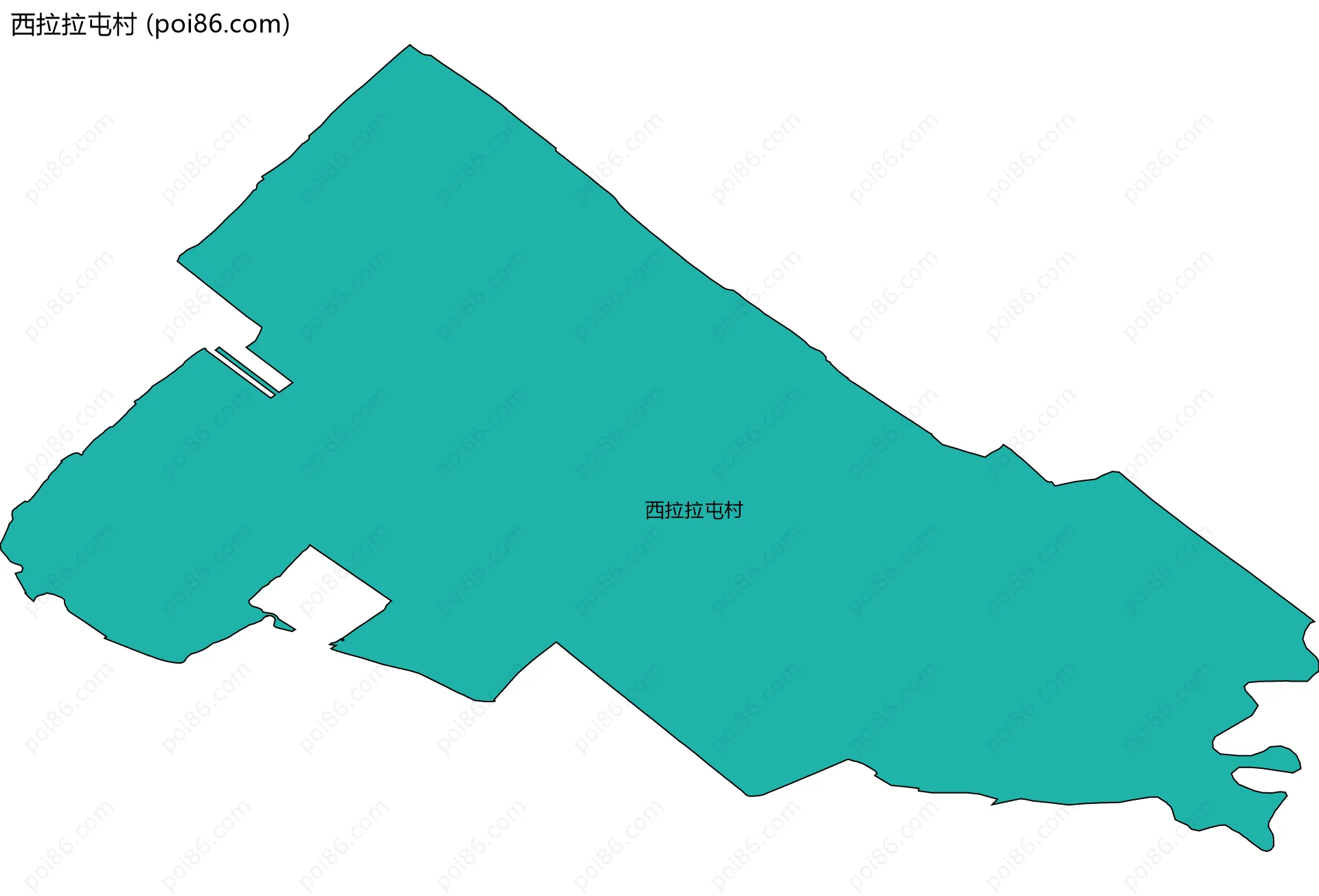 西拉拉屯村边界地图