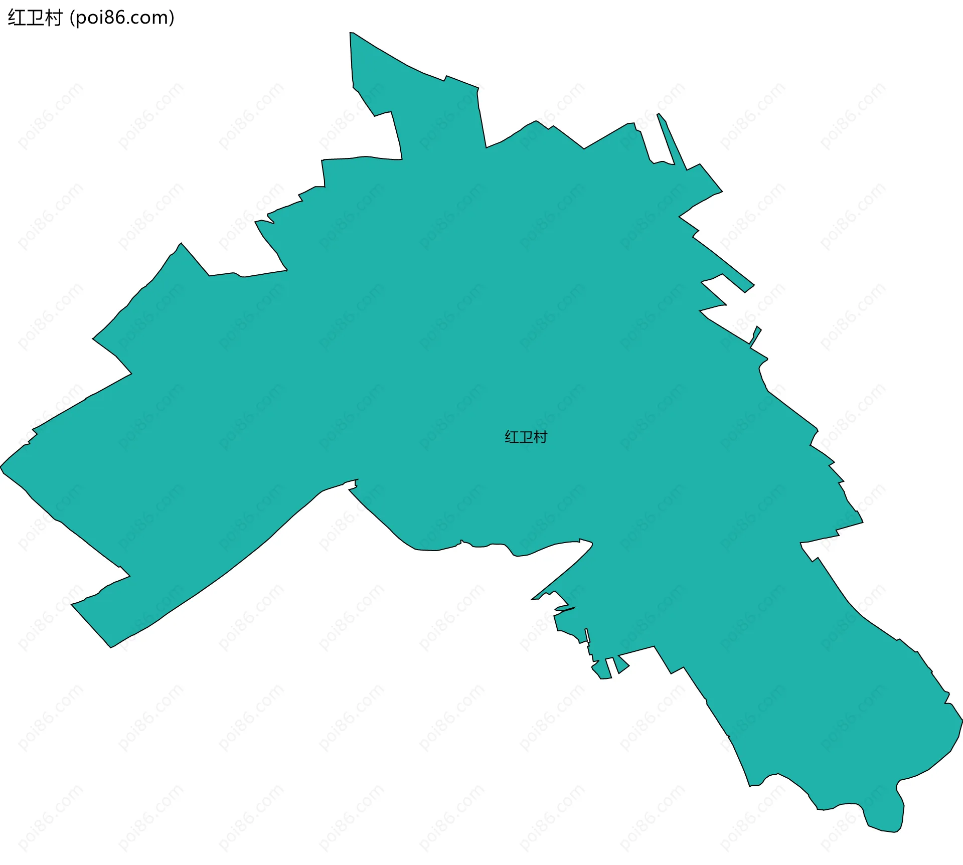 红卫村边界地图