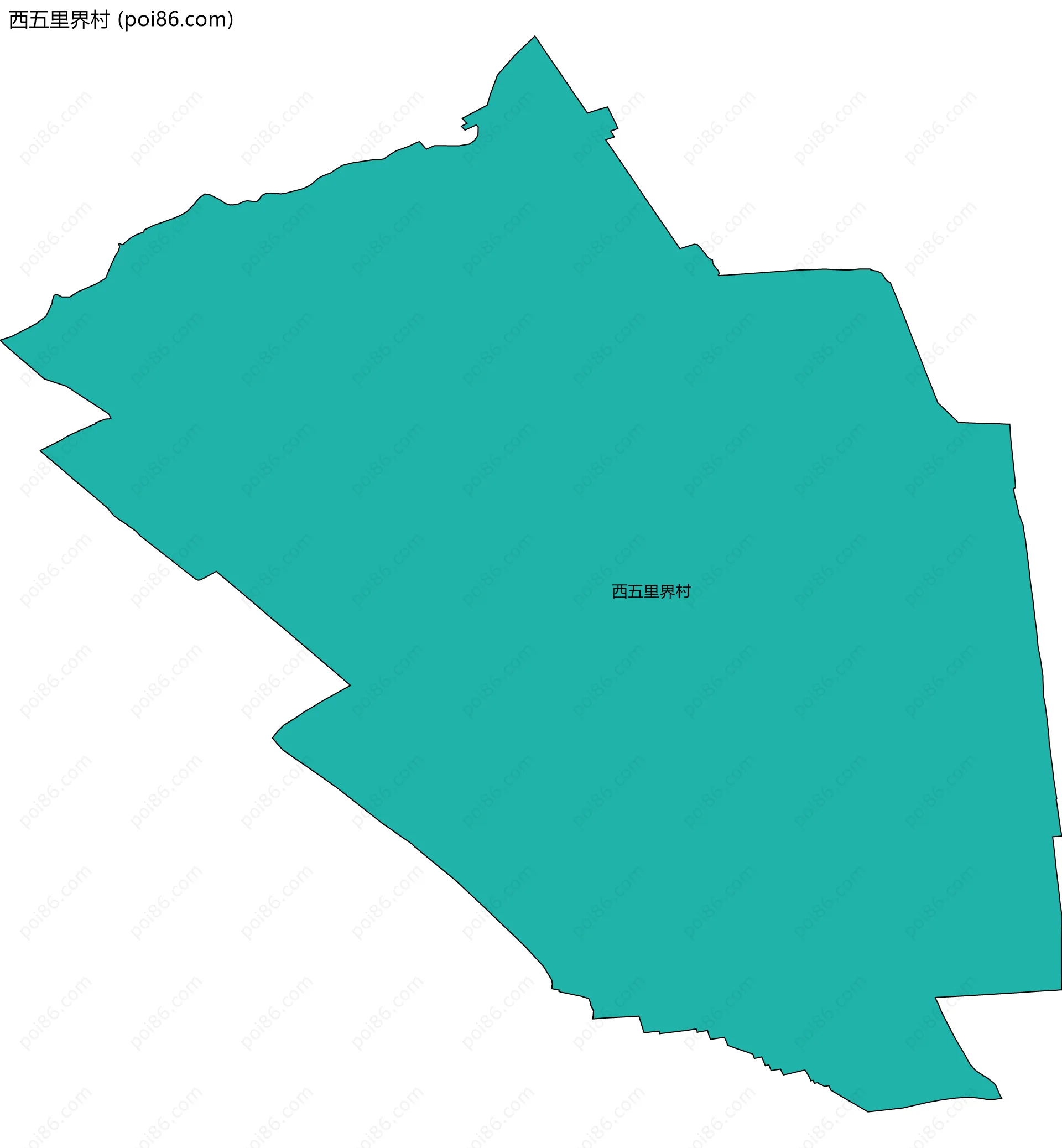西五里界村边界地图