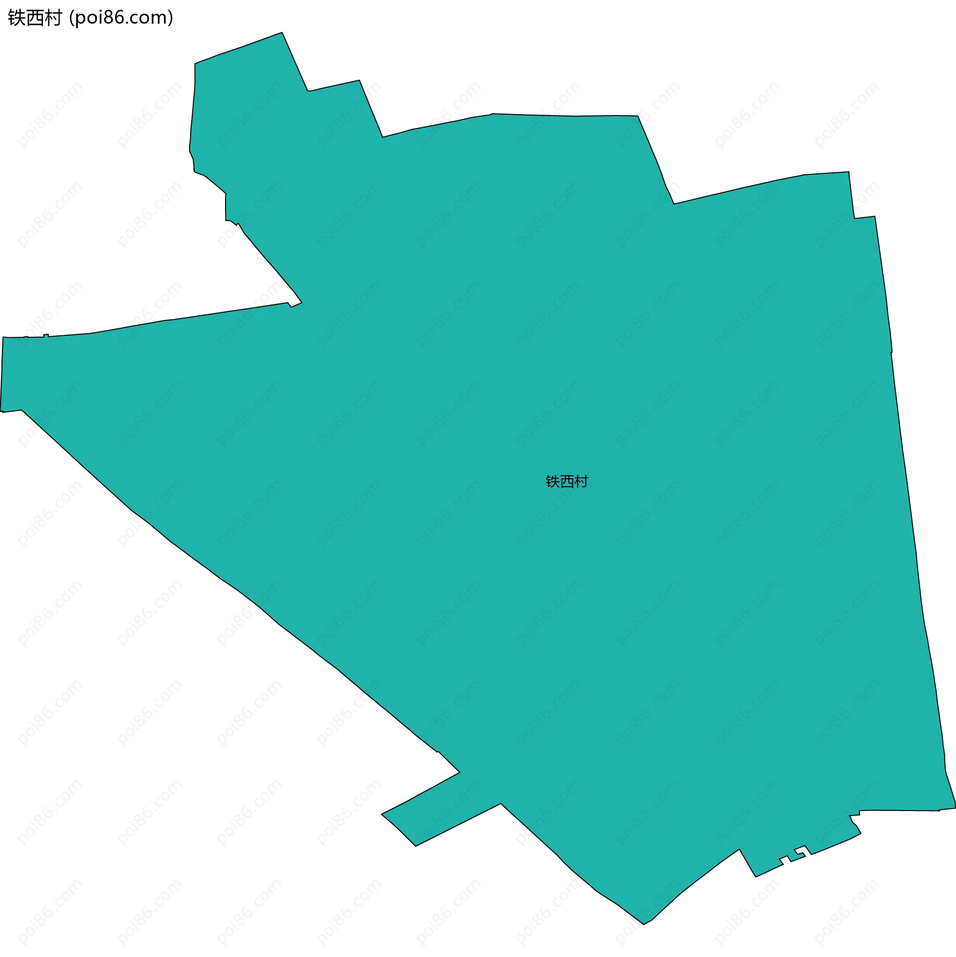 铁西村边界地图