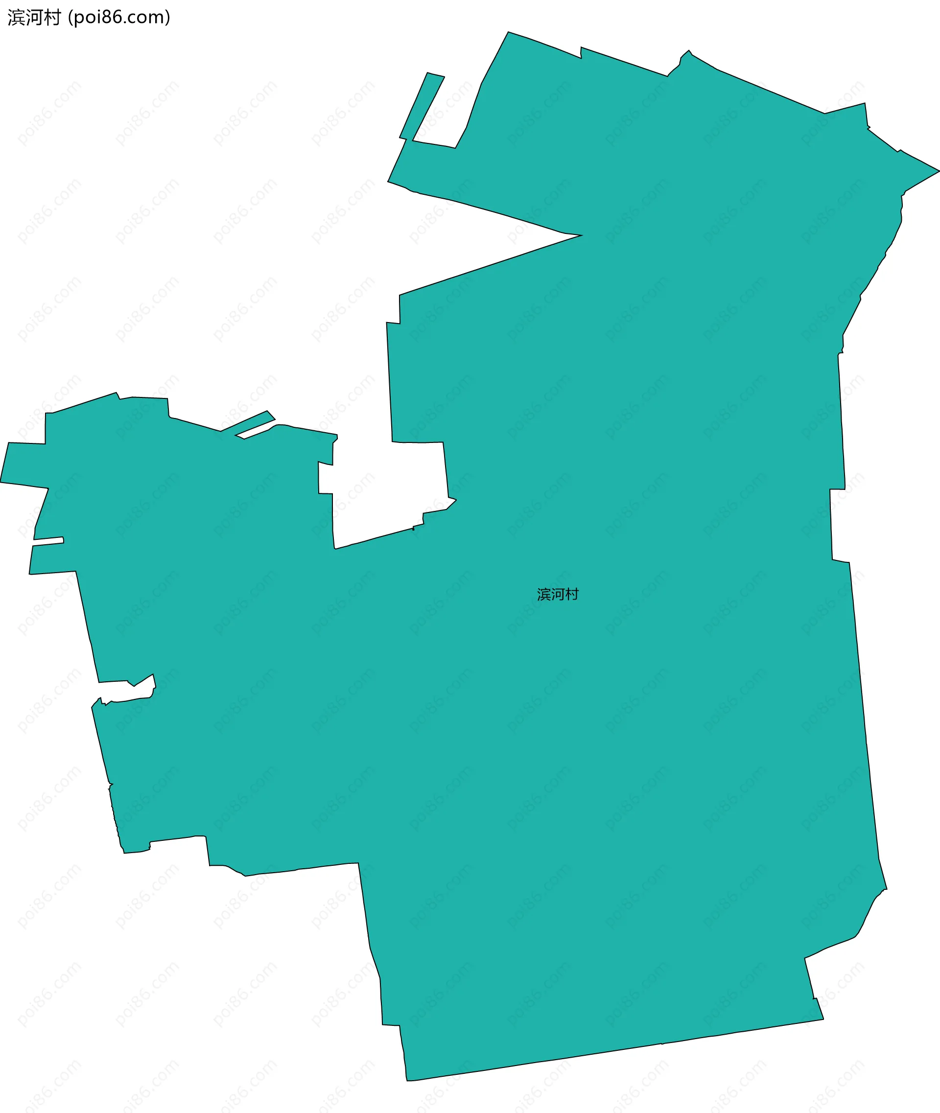 滨河村边界地图