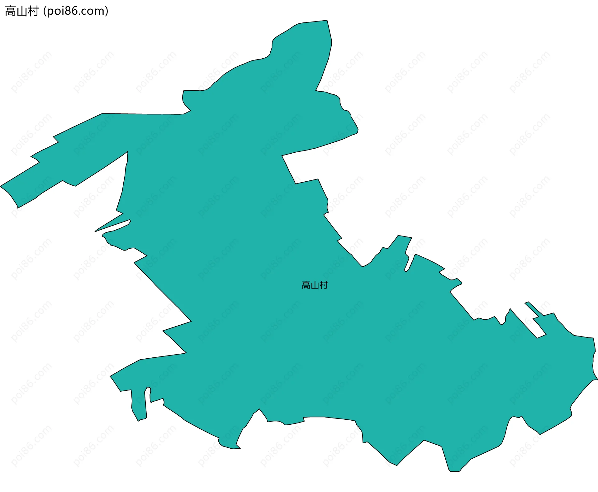 高山村边界地图