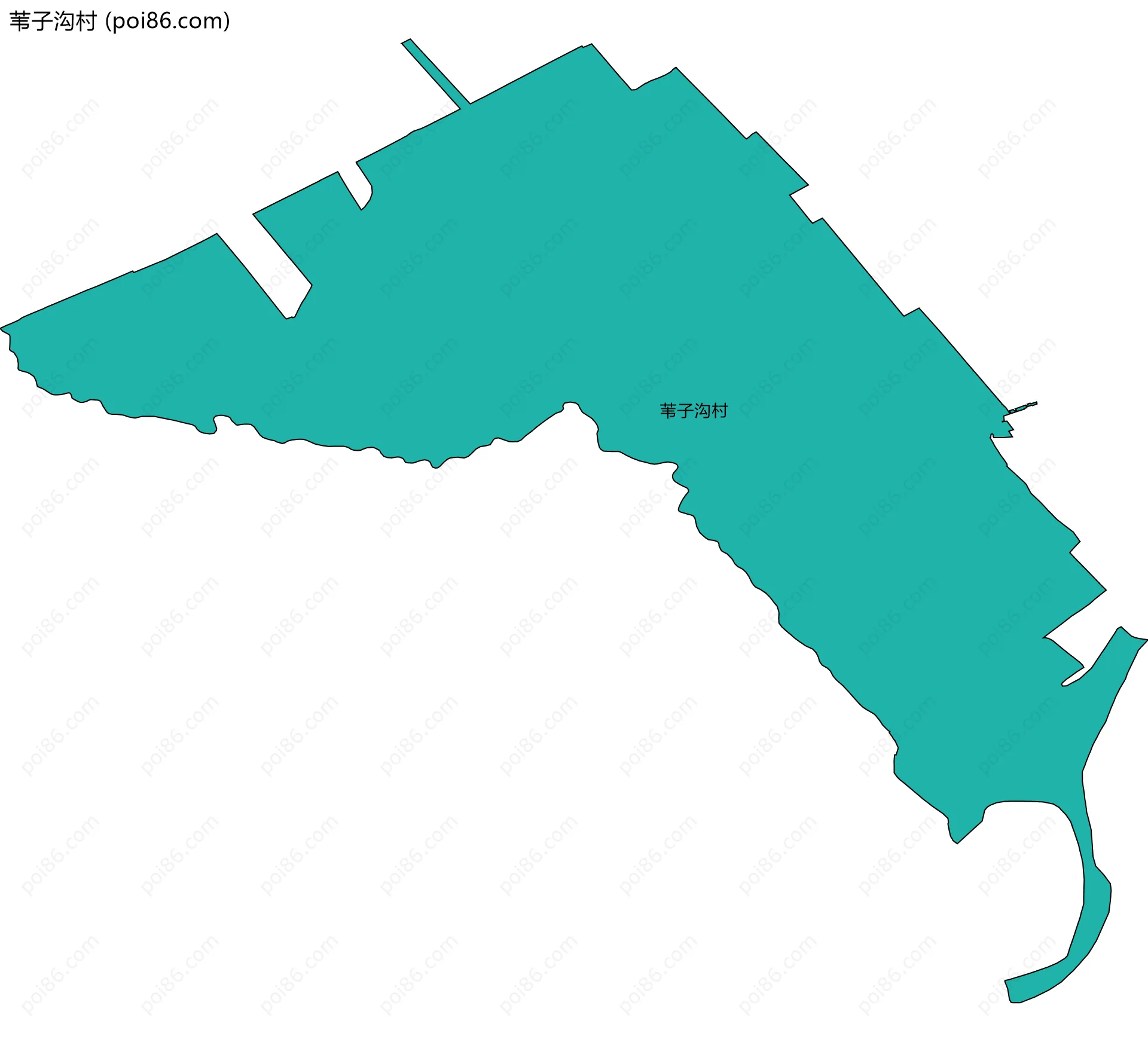 苇子沟村边界地图