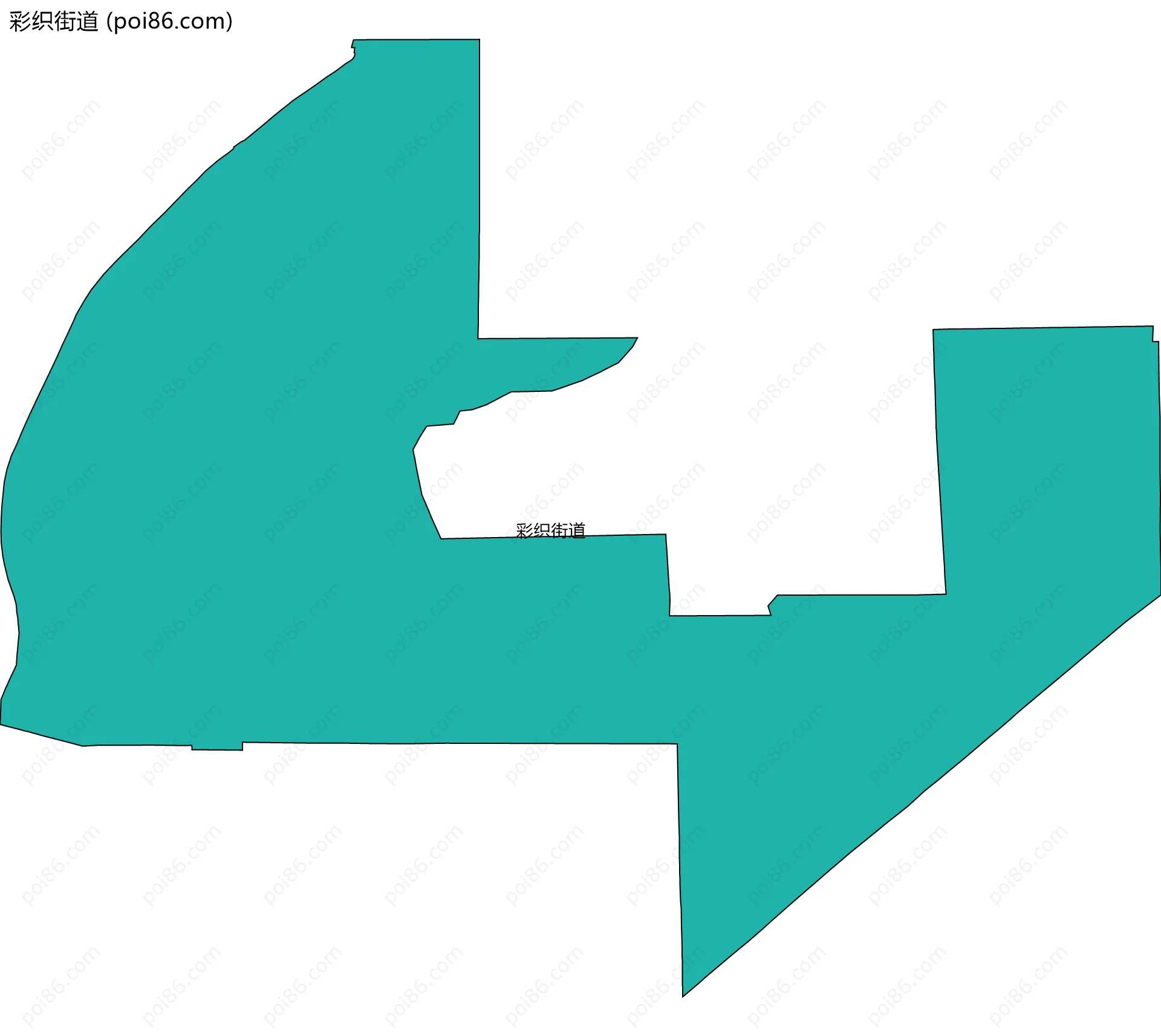 彩织街道边界地图