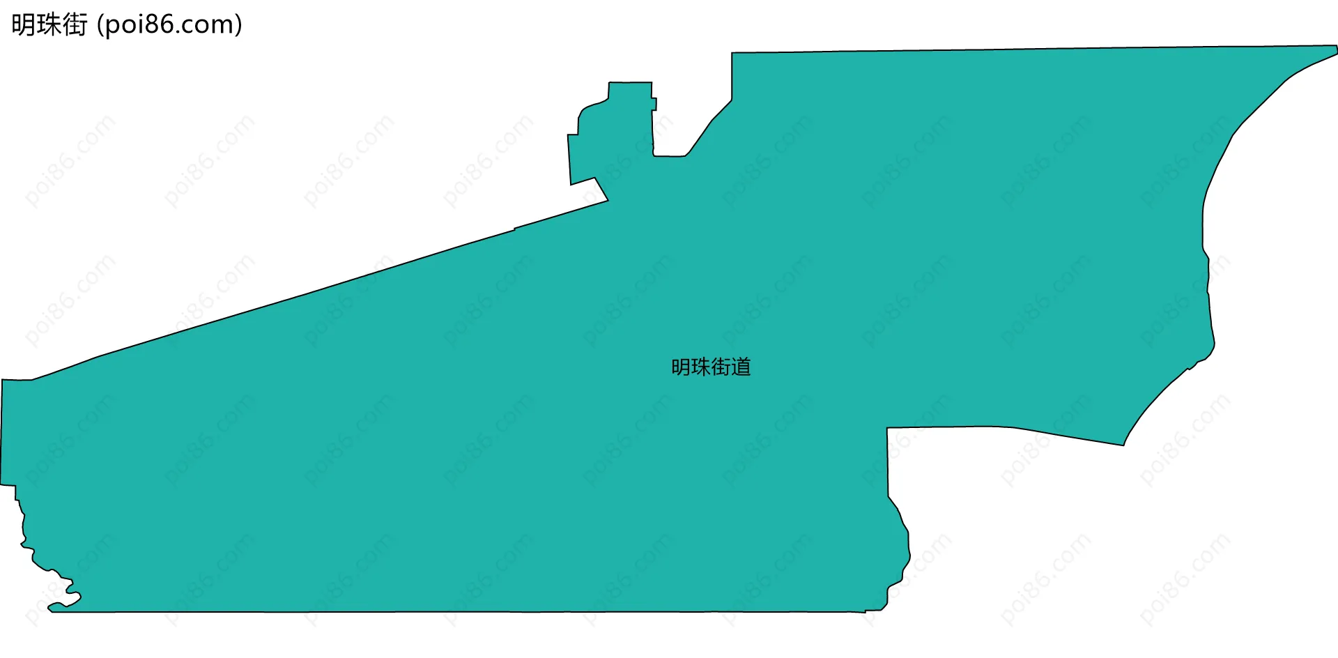 明珠街边界地图(五级行政区划)