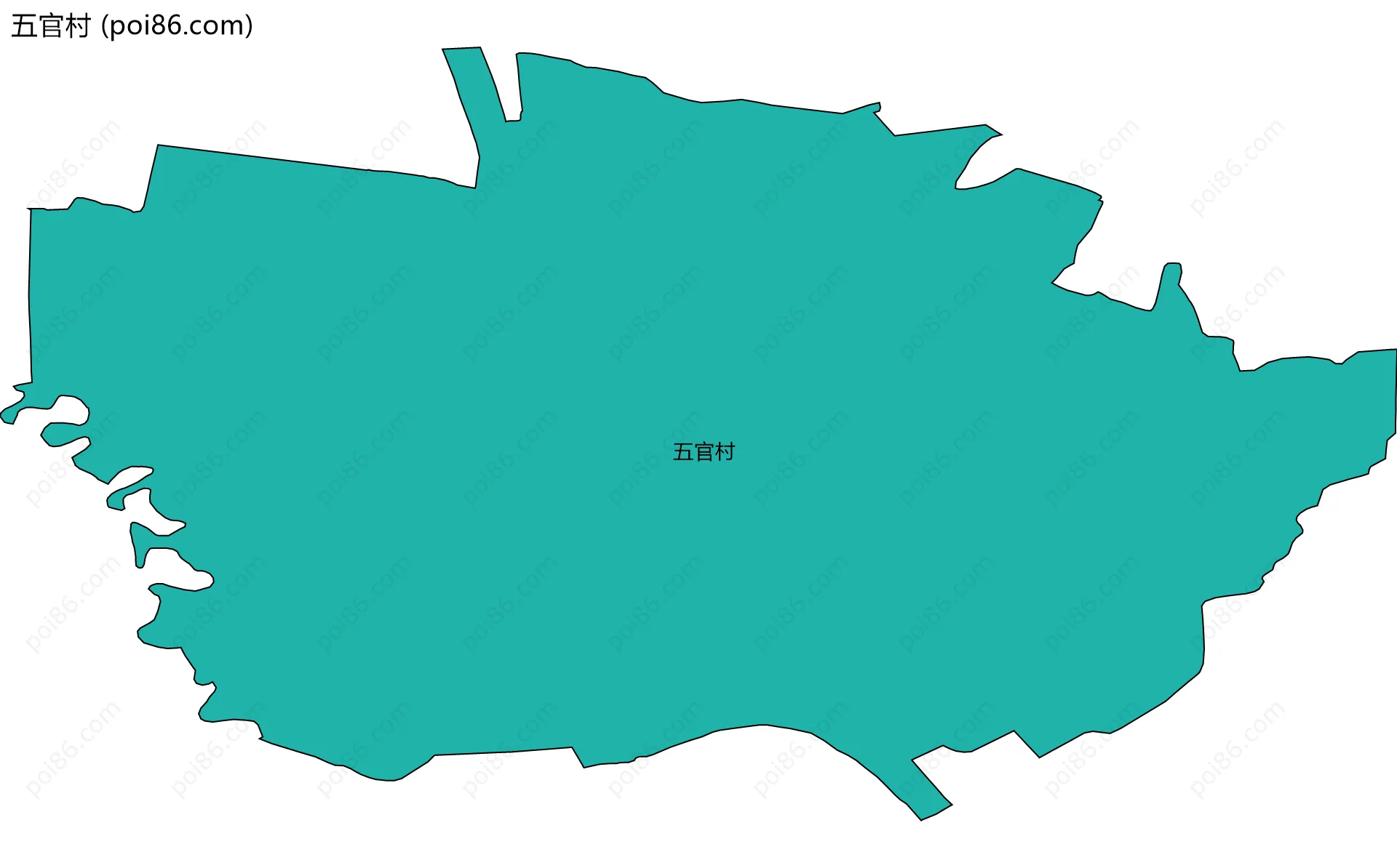 五官村边界地图