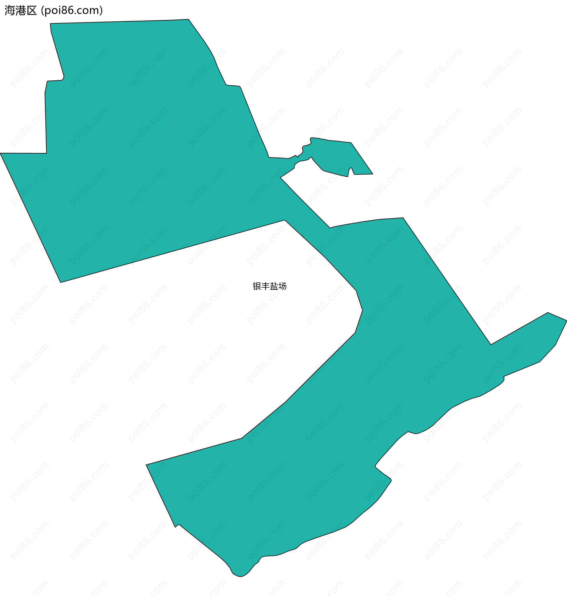 海港区边界地图(五级行政区划)