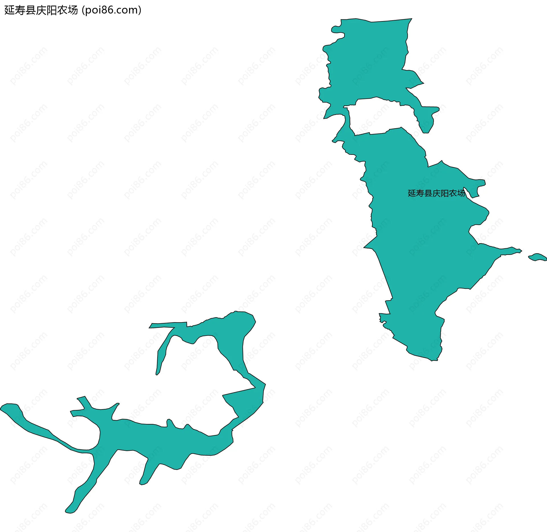 延寿县庆阳农场边界地图