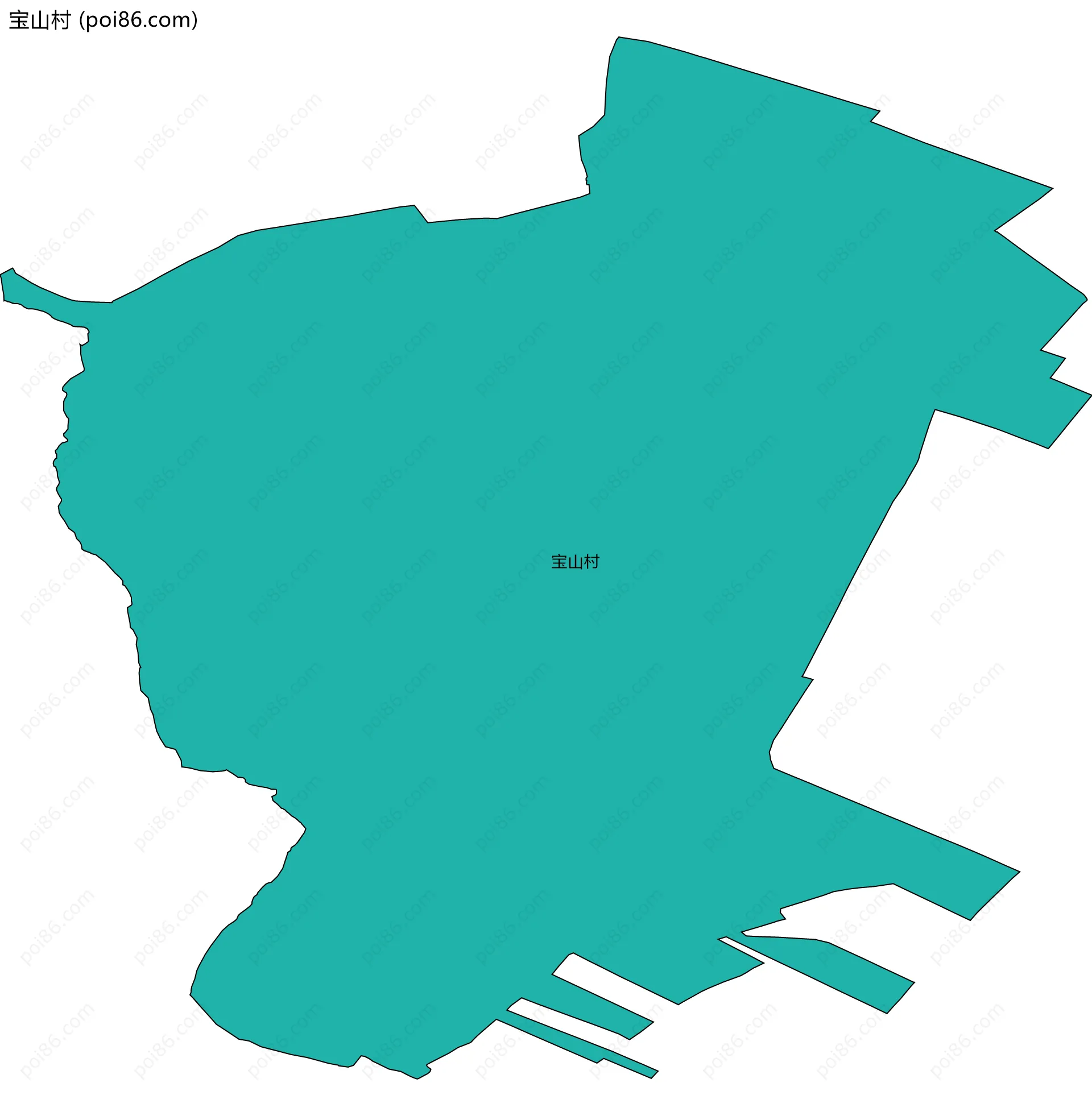 宝山村边界地图