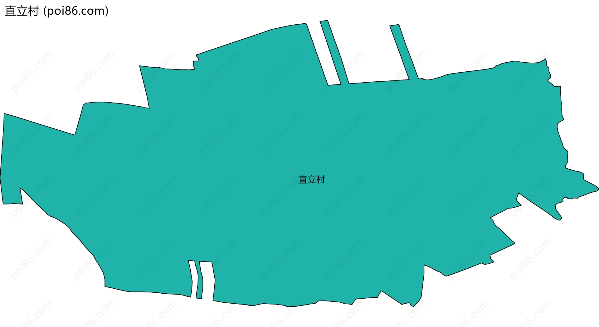 直立村边界地图