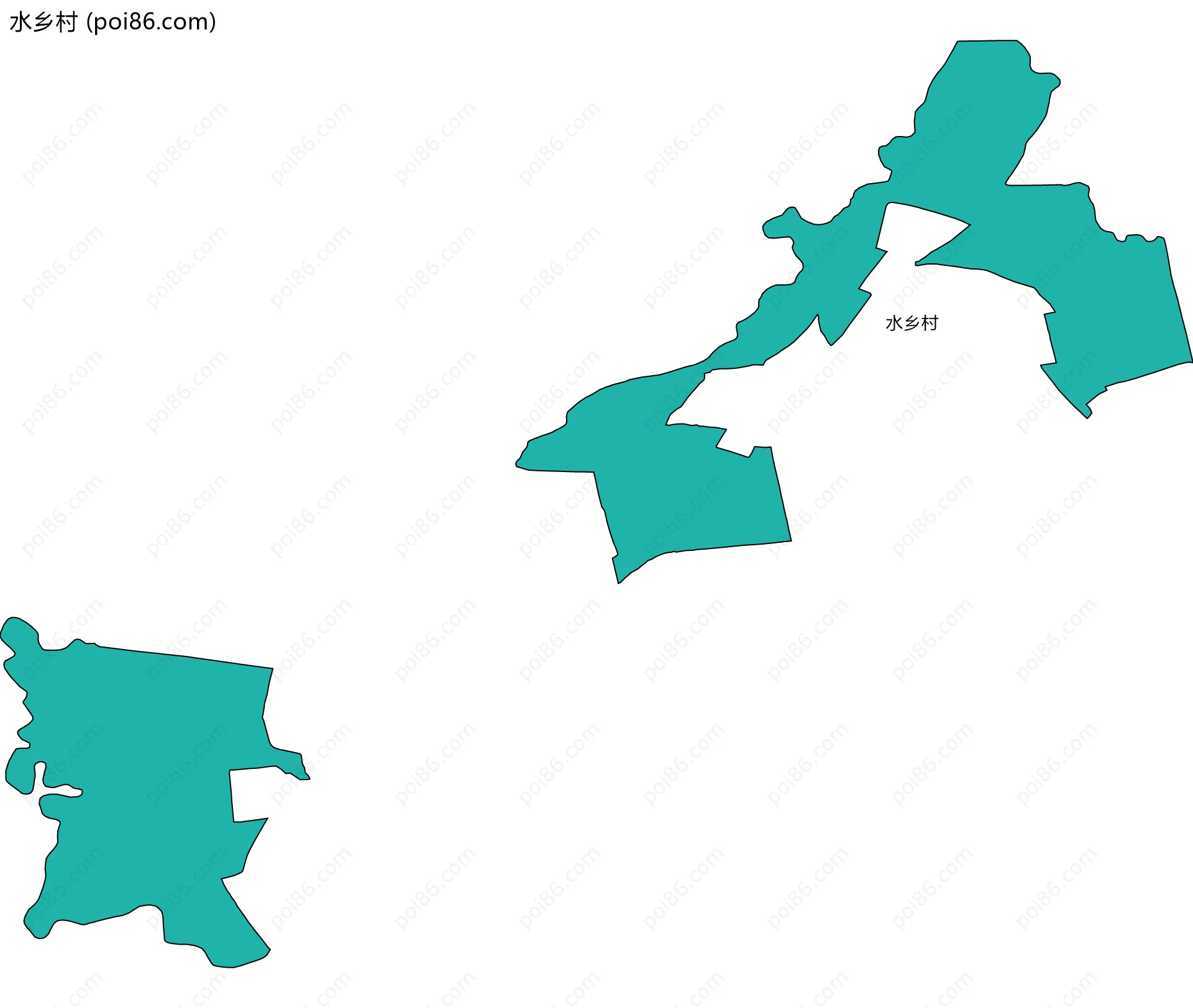 水乡村边界地图
