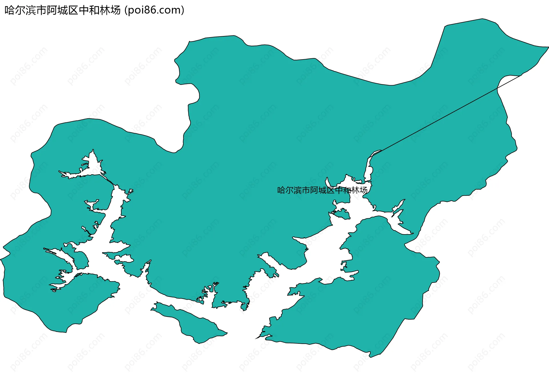 哈尔滨市阿城区中和林场边界地图