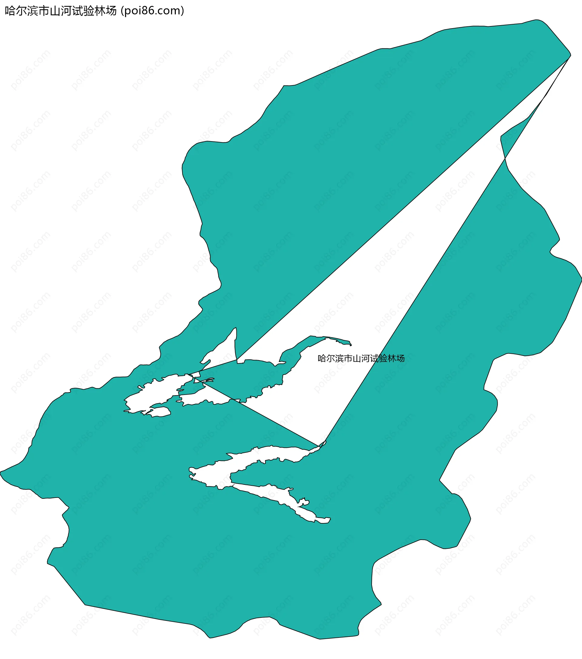 哈尔滨市山河试验林场边界地图