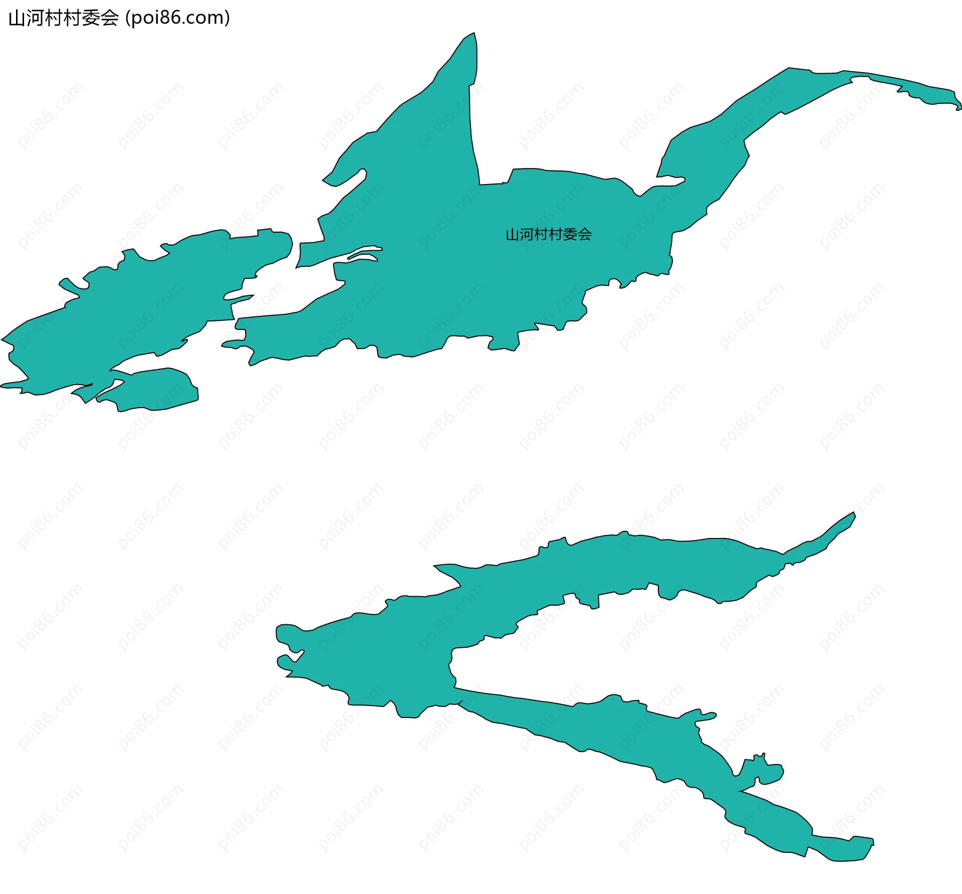 山河村村委会边界地图