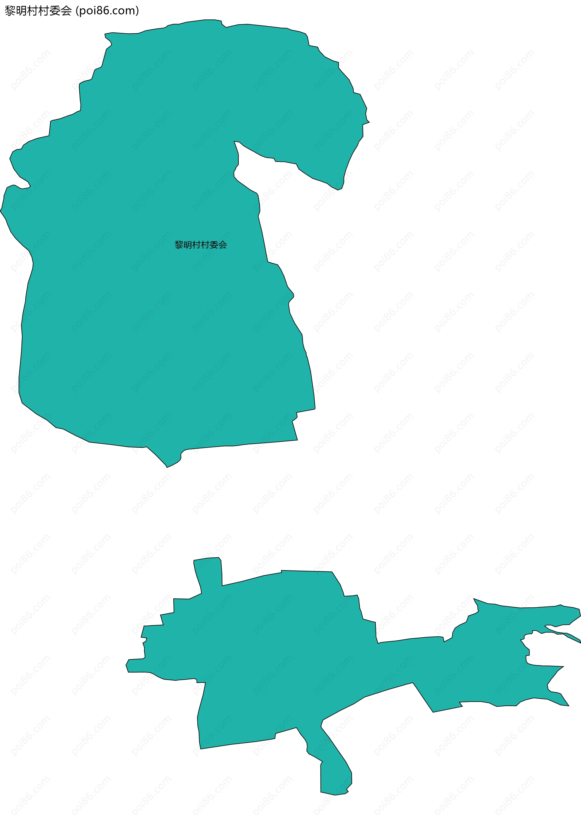 黎明村村委会边界地图