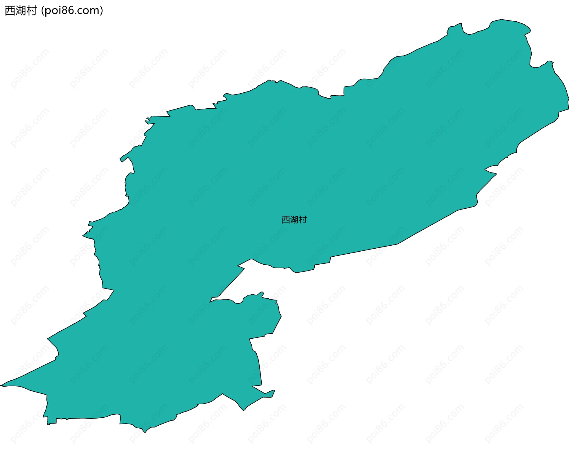 西湖村边界地图