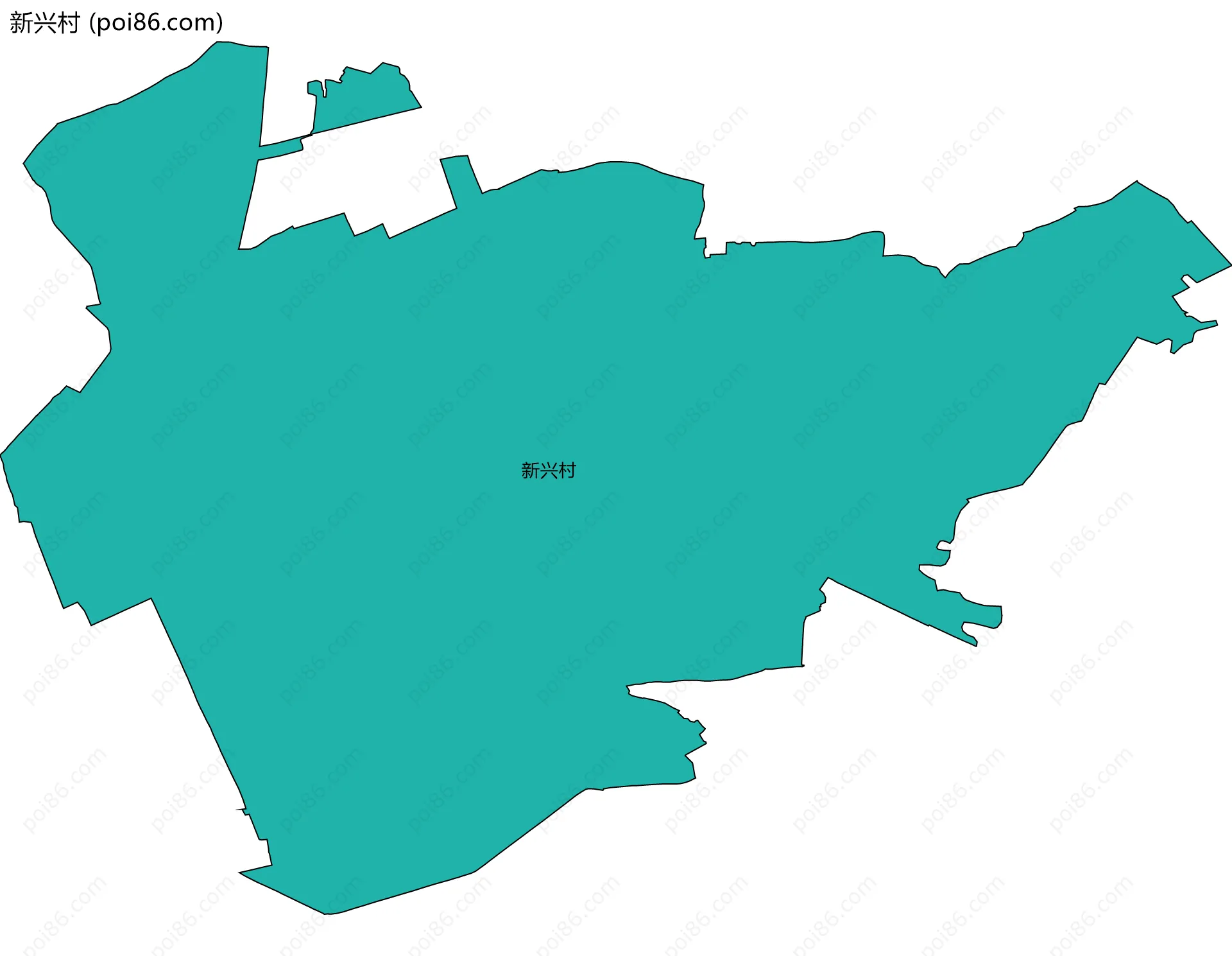 新兴村边界地图