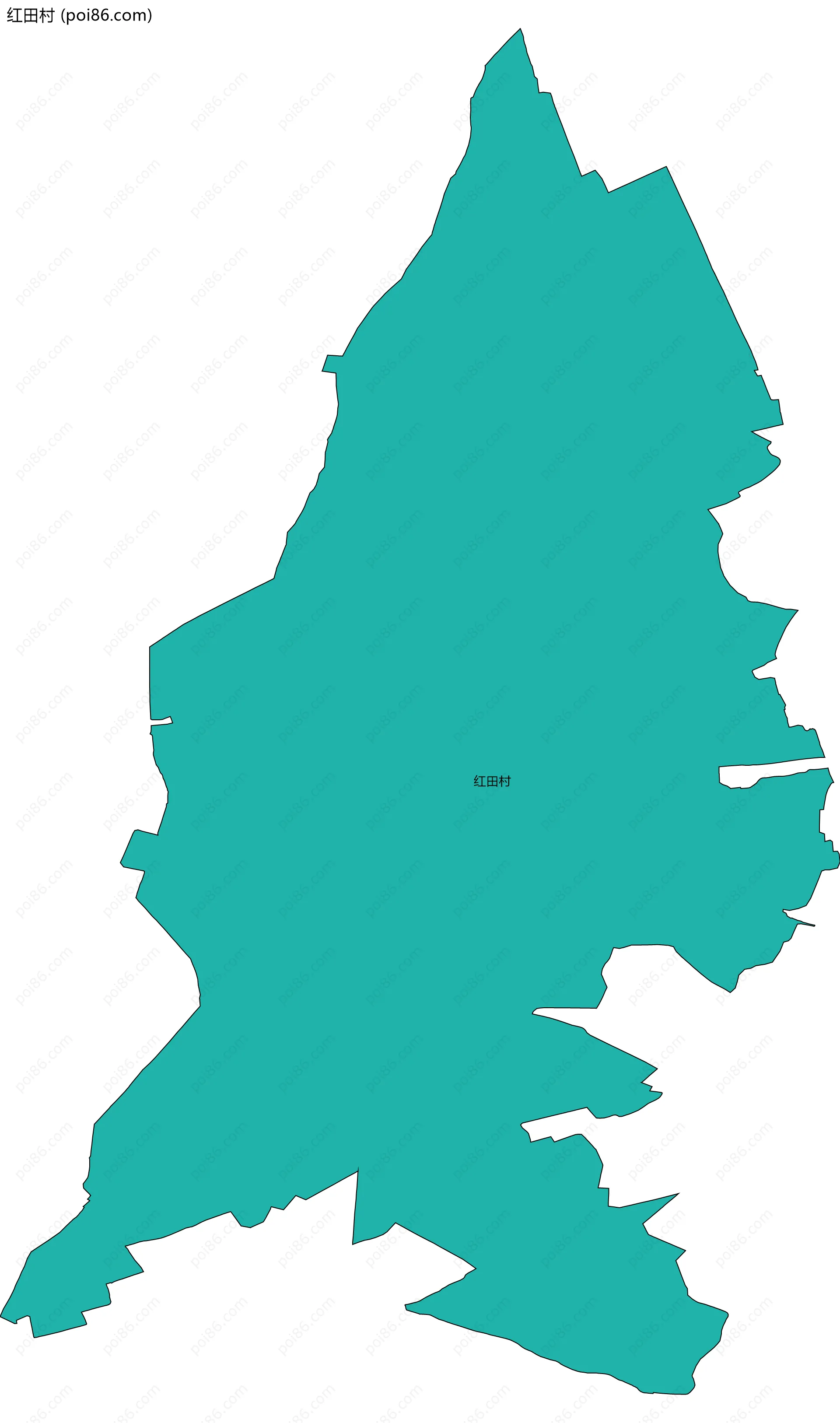 红田村边界地图