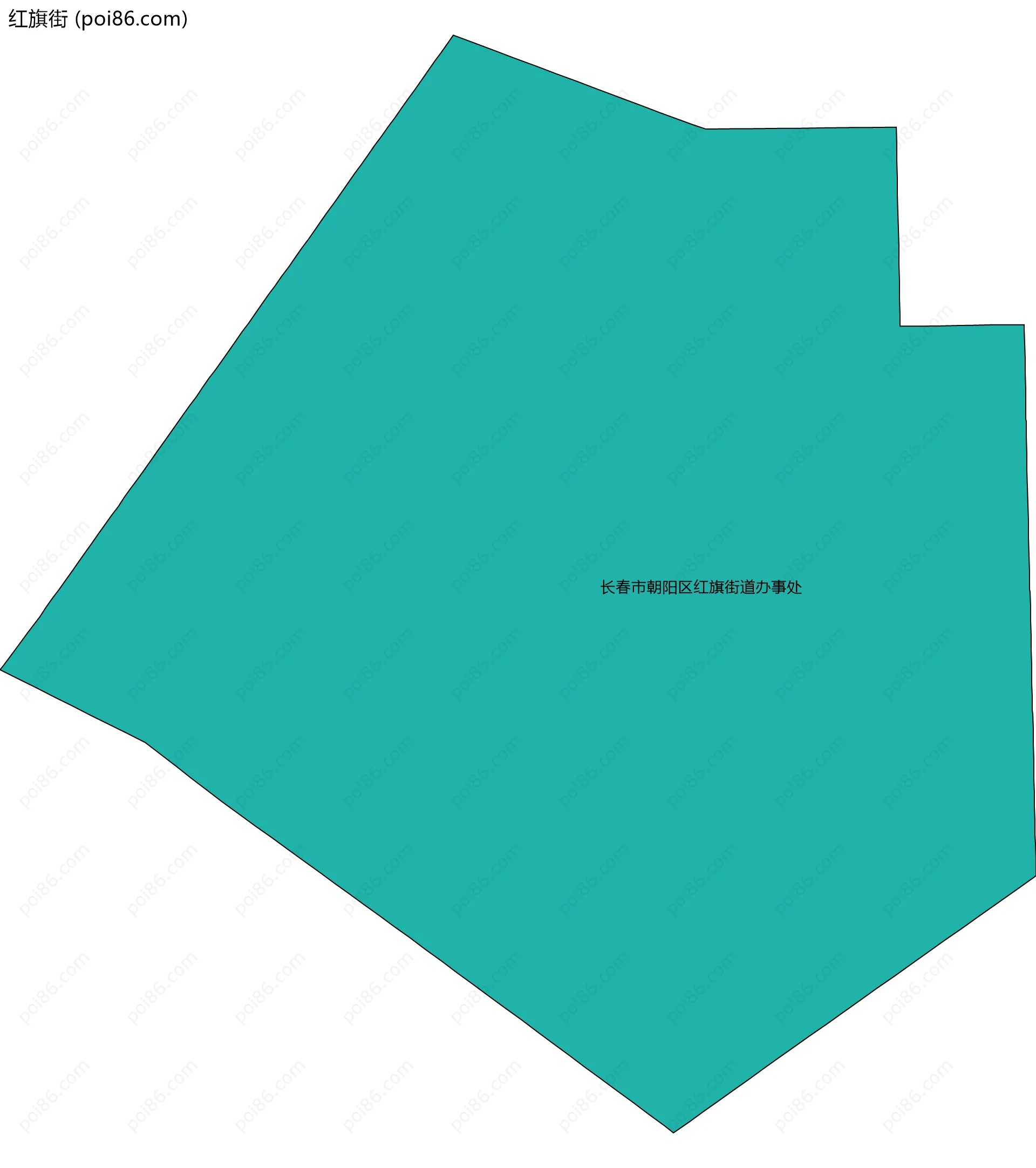 红旗街边界地图(五级行政区划)