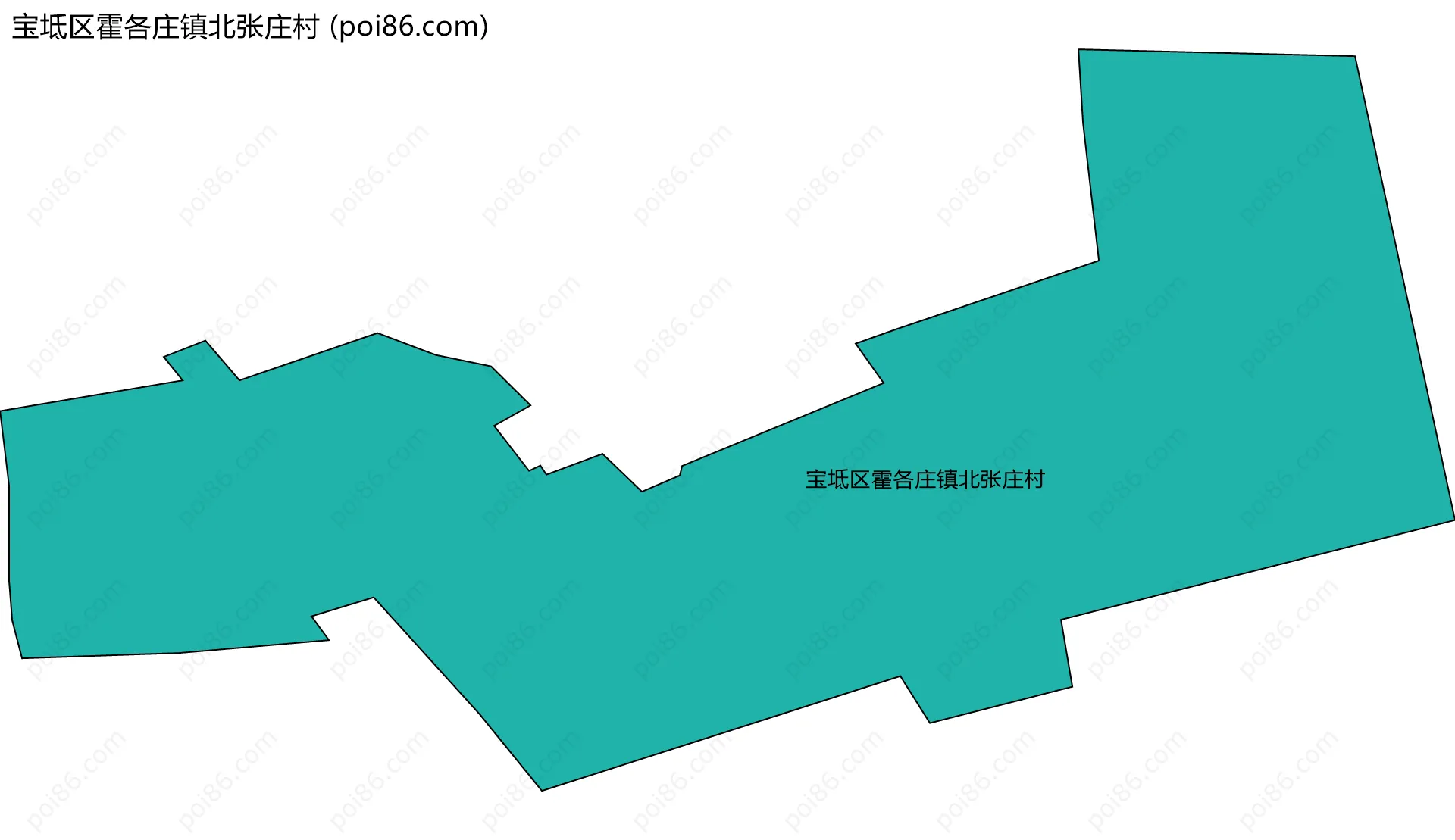 宝坻区霍各庄镇北张庄村边界地图