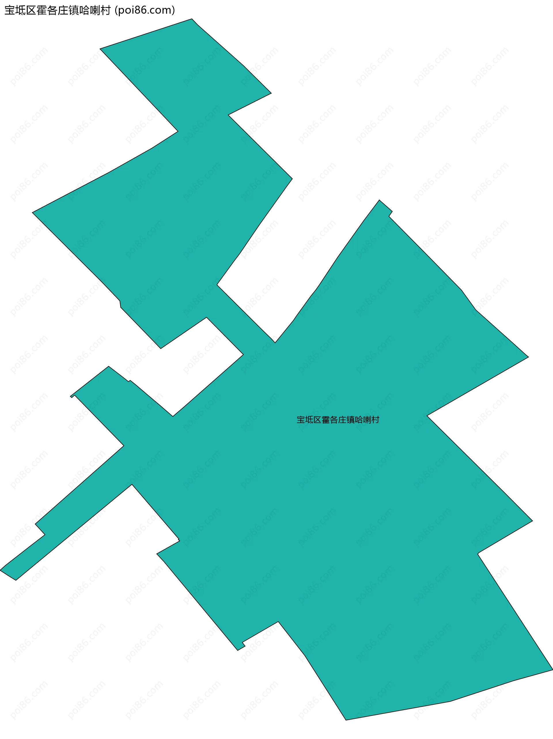 宝坻区霍各庄镇哈喇村边界地图