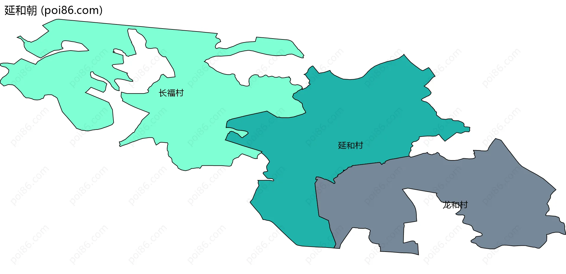 延和朝边界地图(五级行政区划)