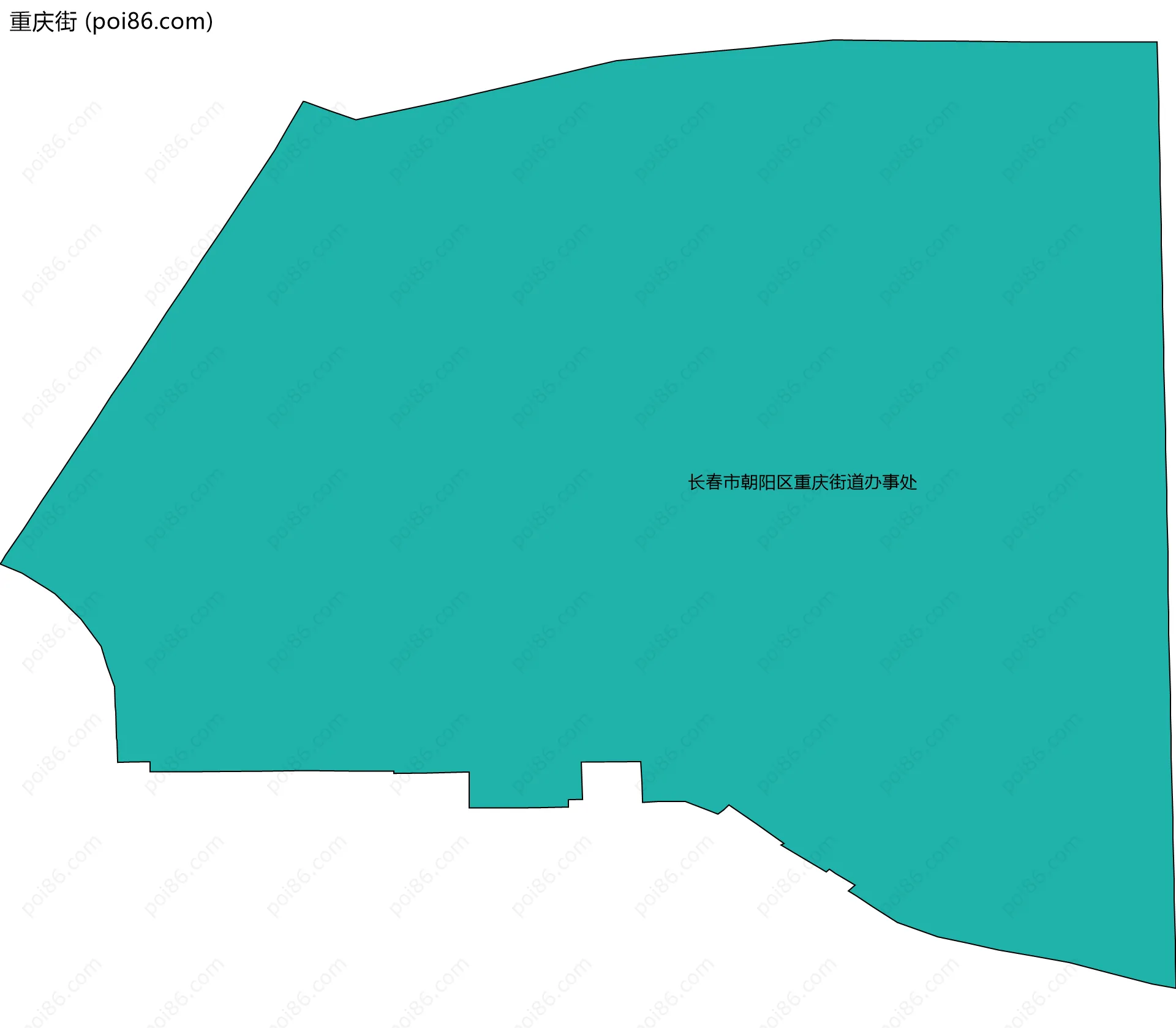 重庆街边界地图(五级行政区划)