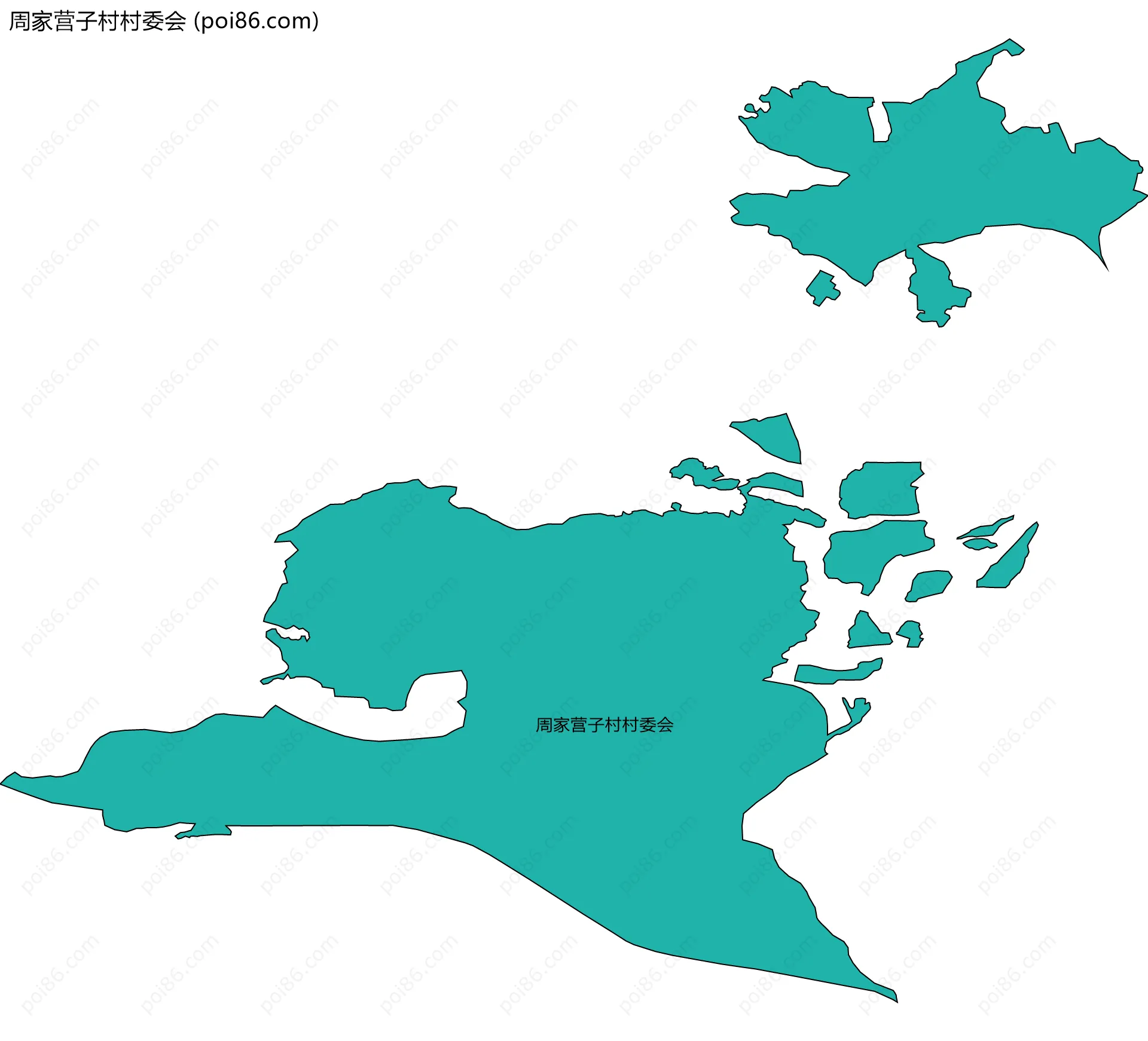 周家营子村村委会边界地图