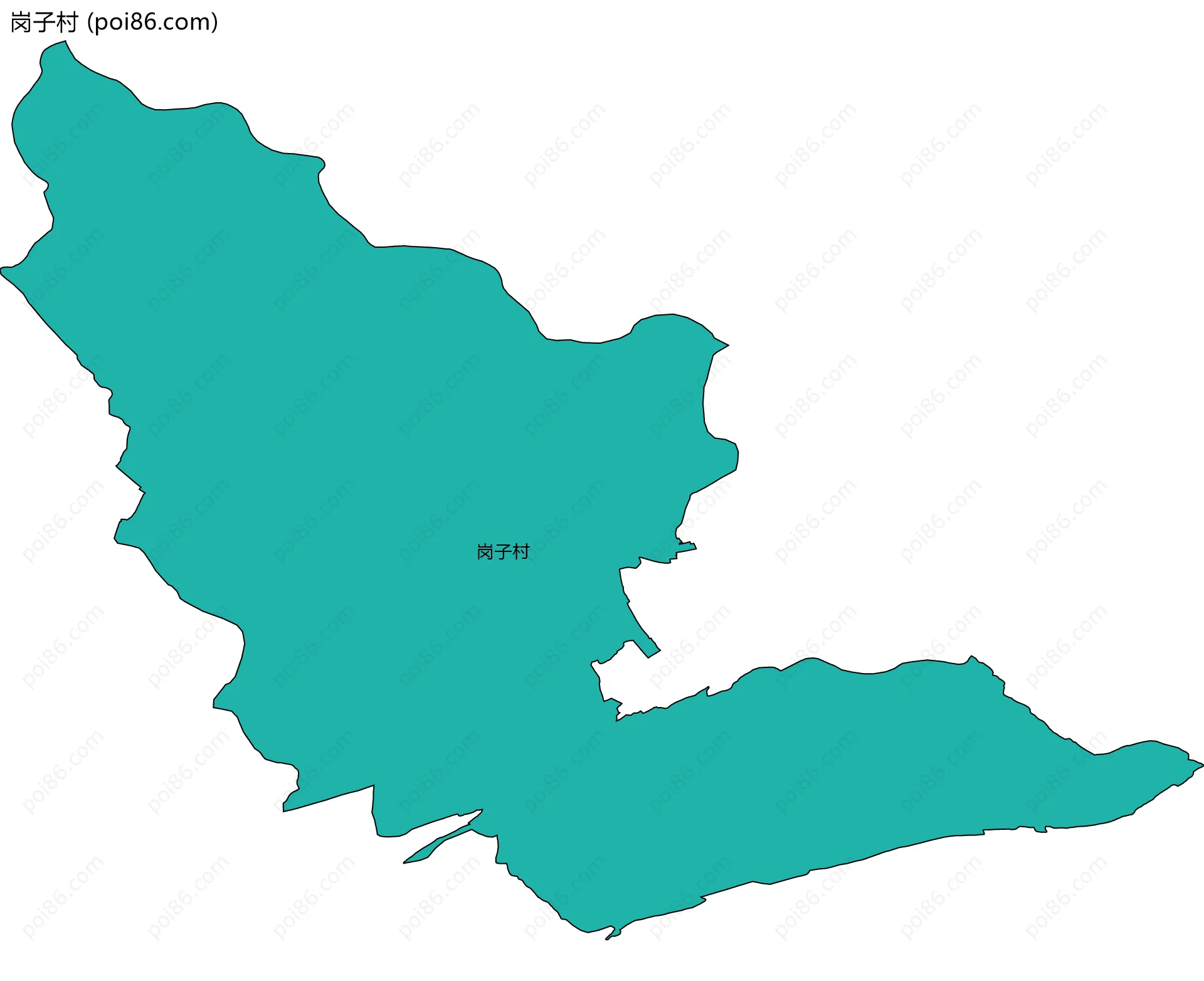 岗子村边界地图