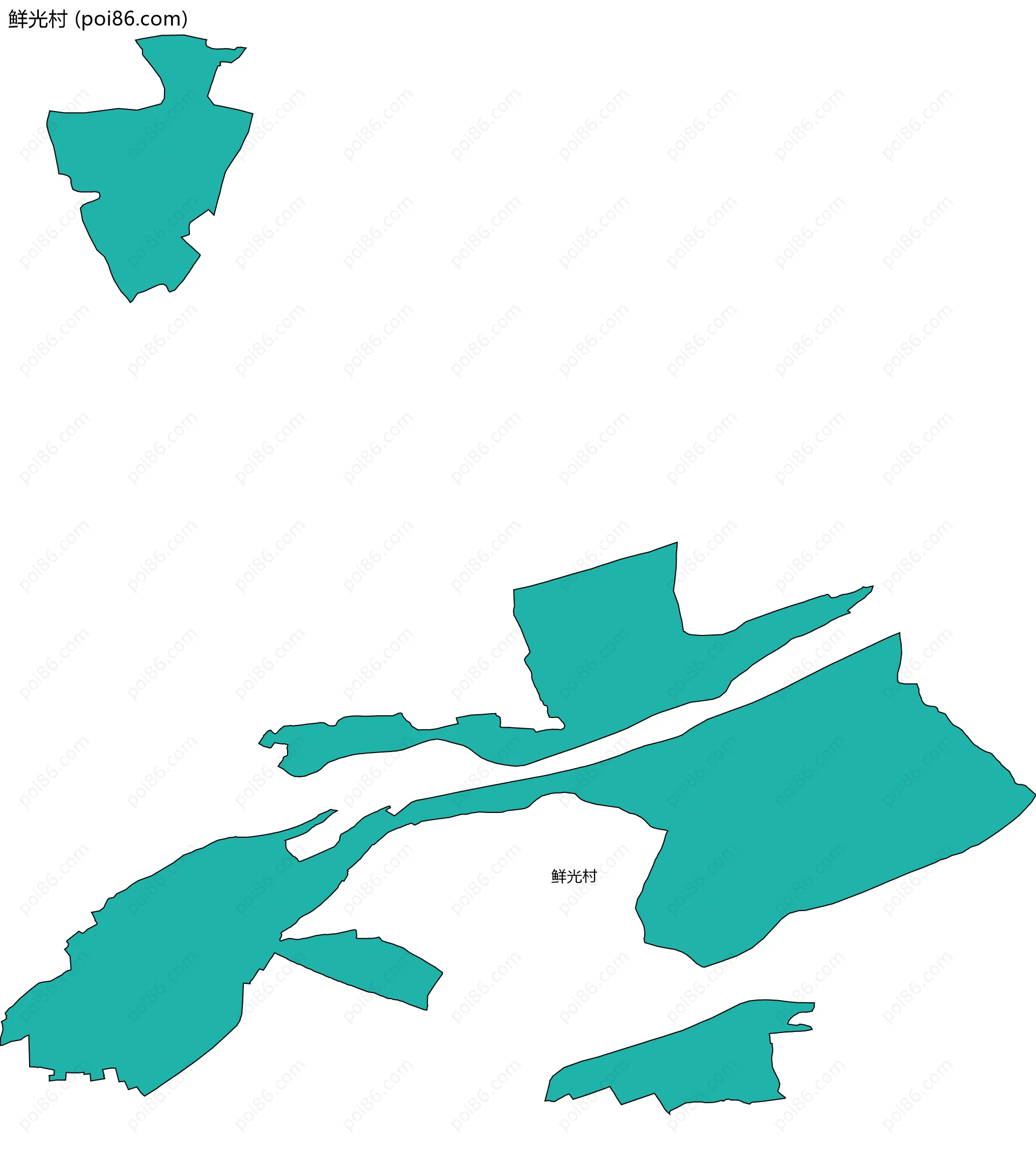 鲜光村边界地图