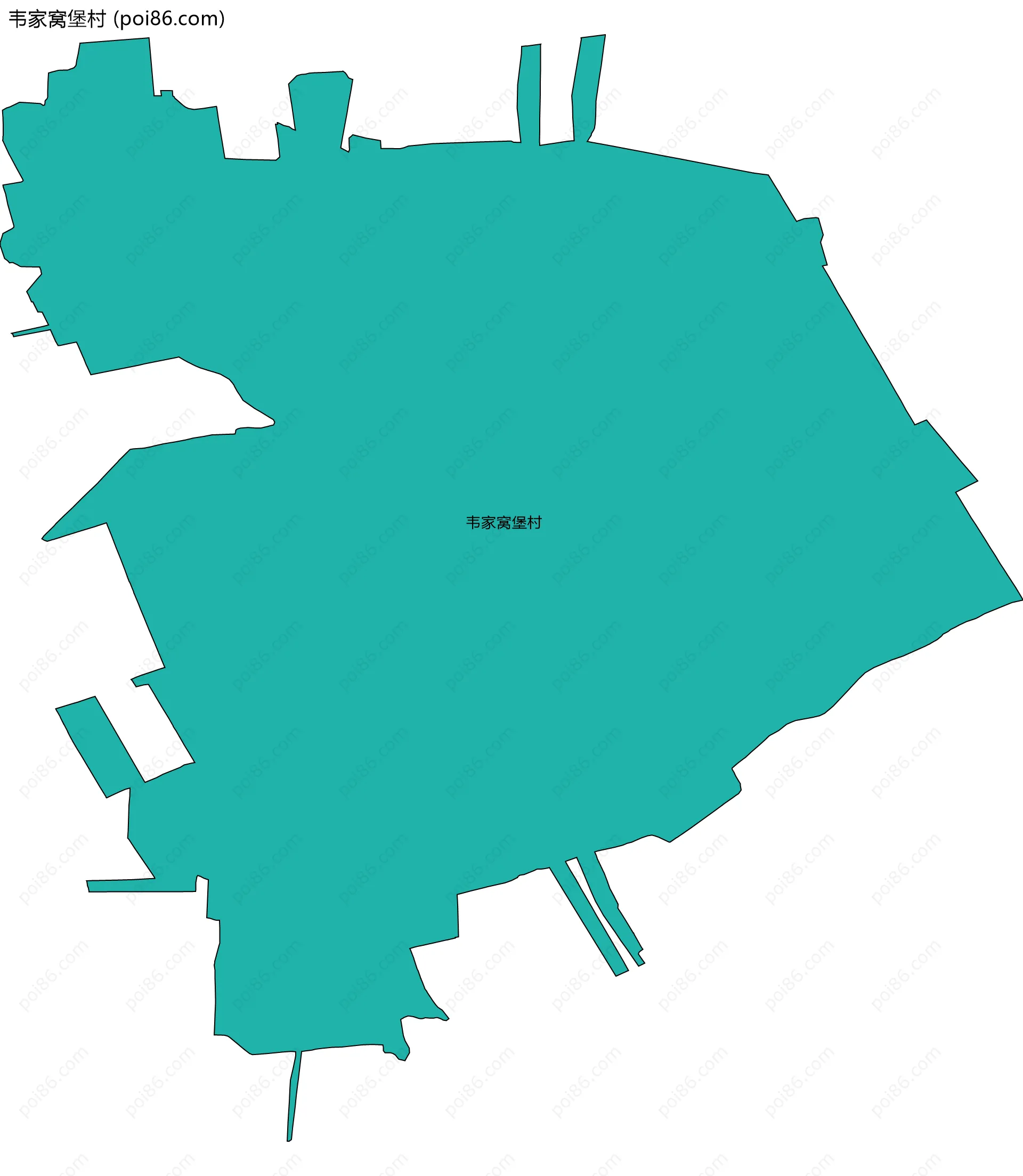 韦家窝堡村边界地图