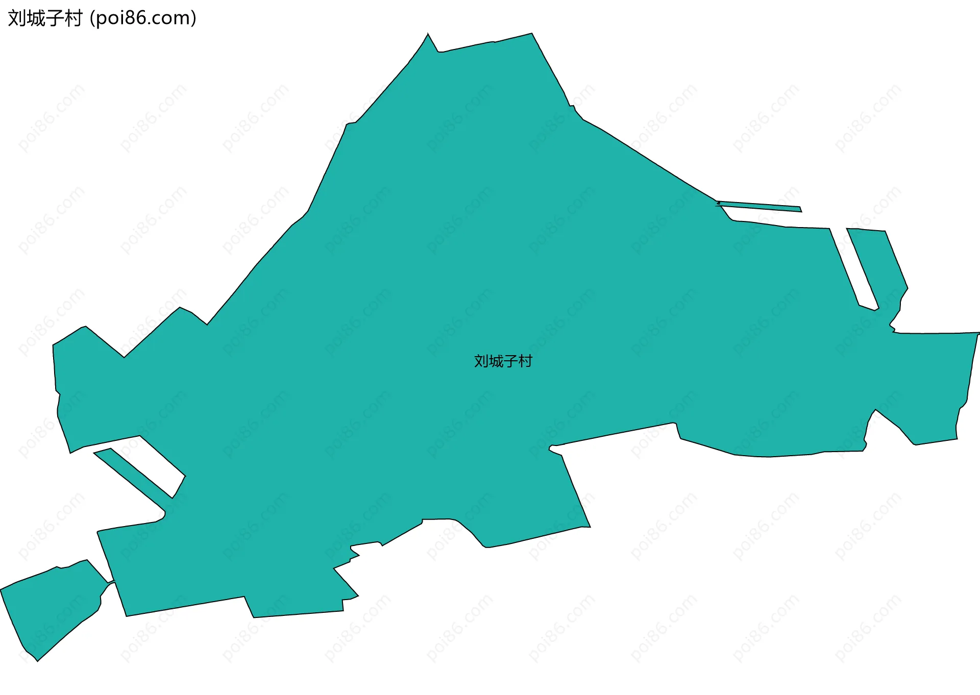 刘城子村边界地图