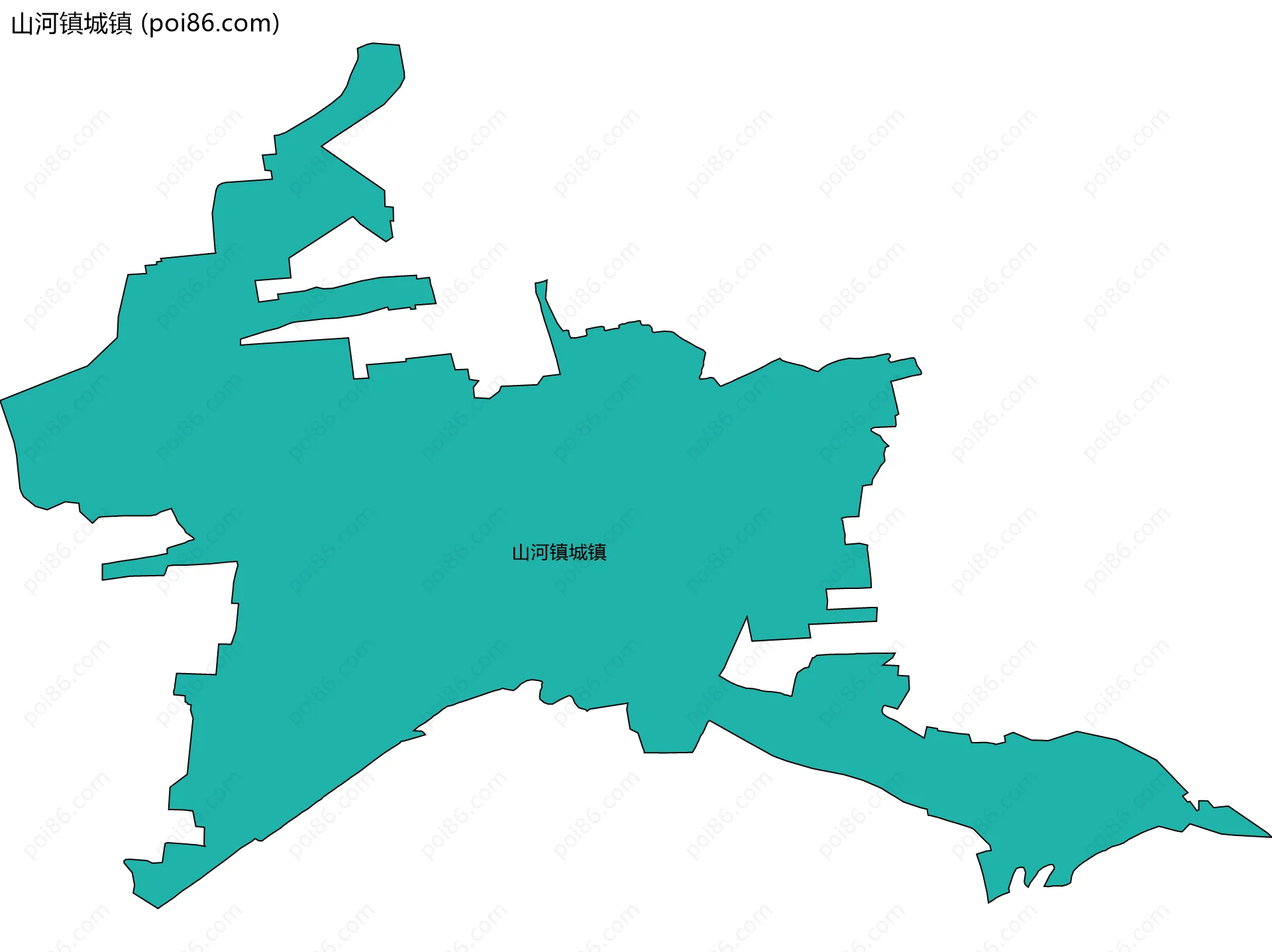 山河镇城镇边界地图