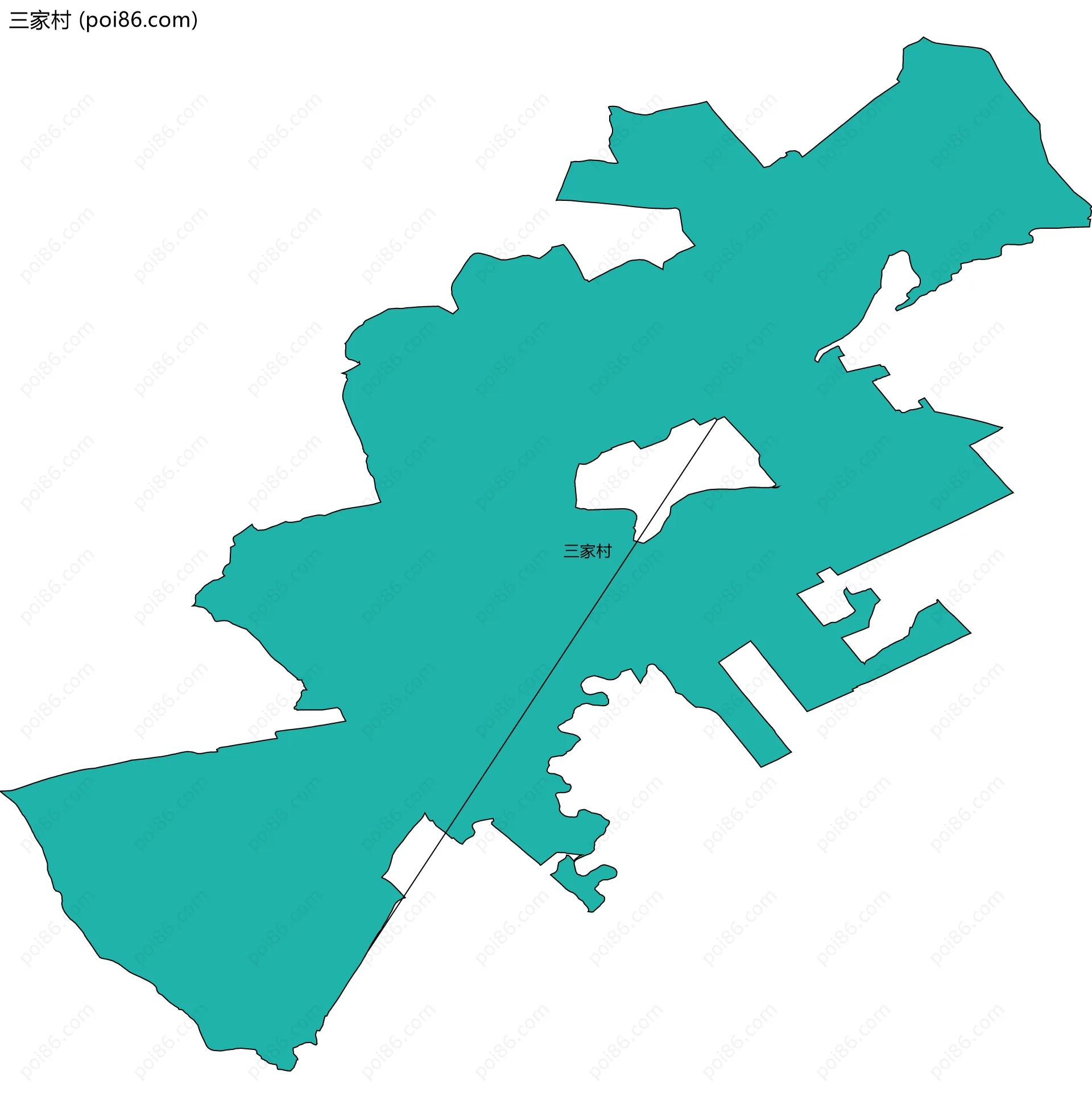 三家村边界地图