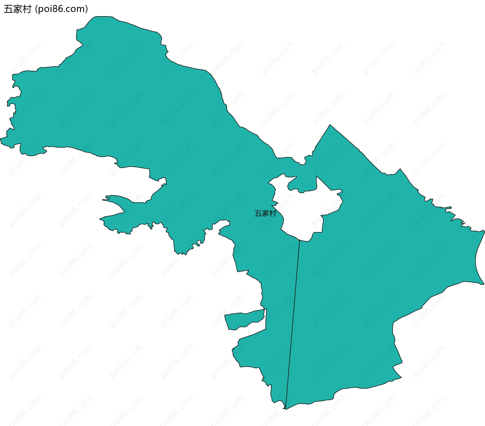 五家村边界地图