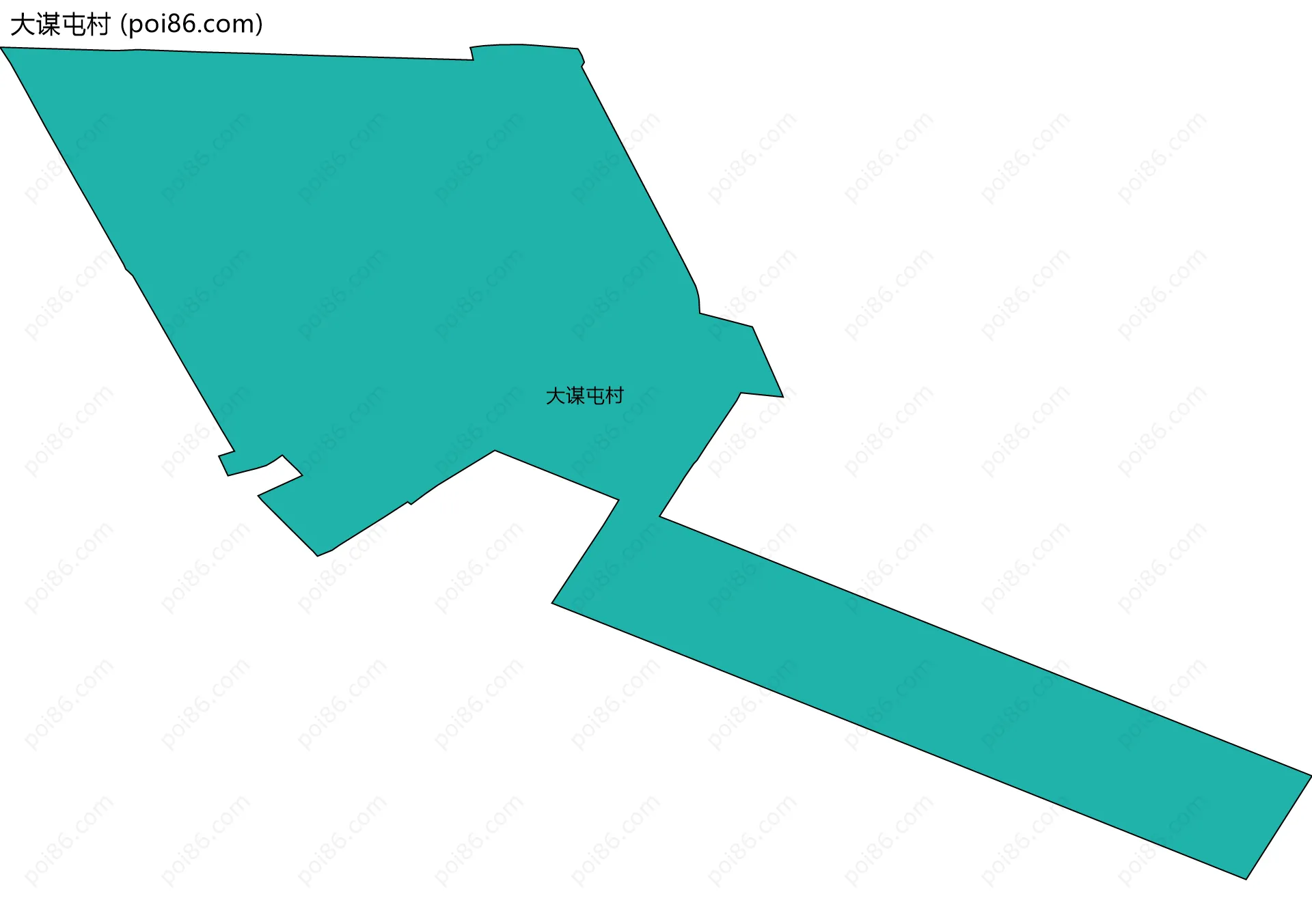 大谋屯村边界地图