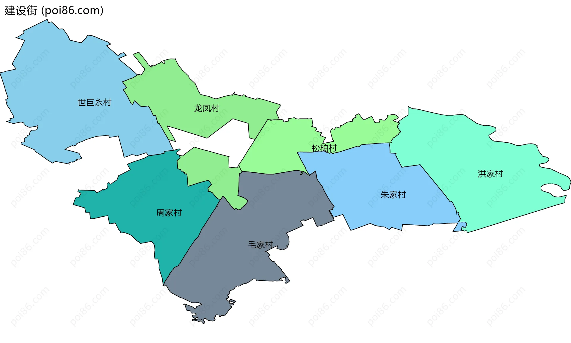 建设街边界地图(五级行政区划)