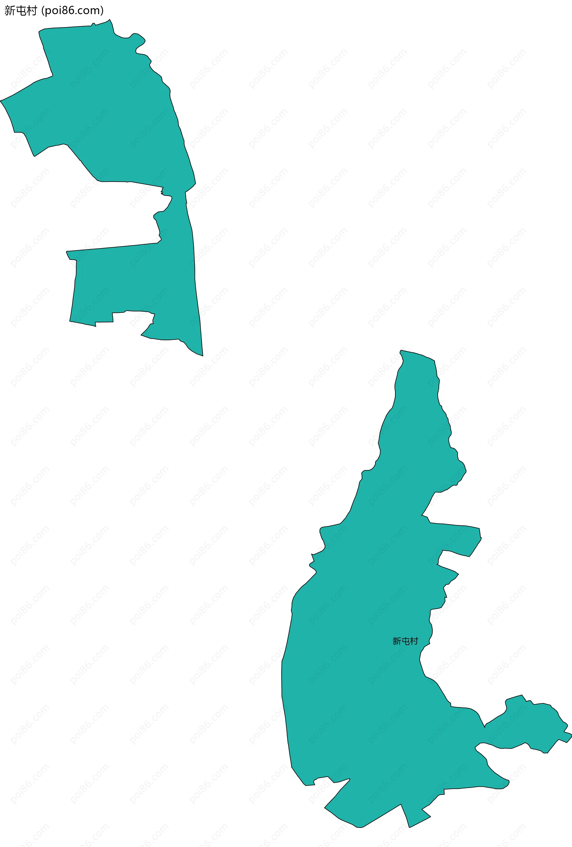 新屯村边界地图