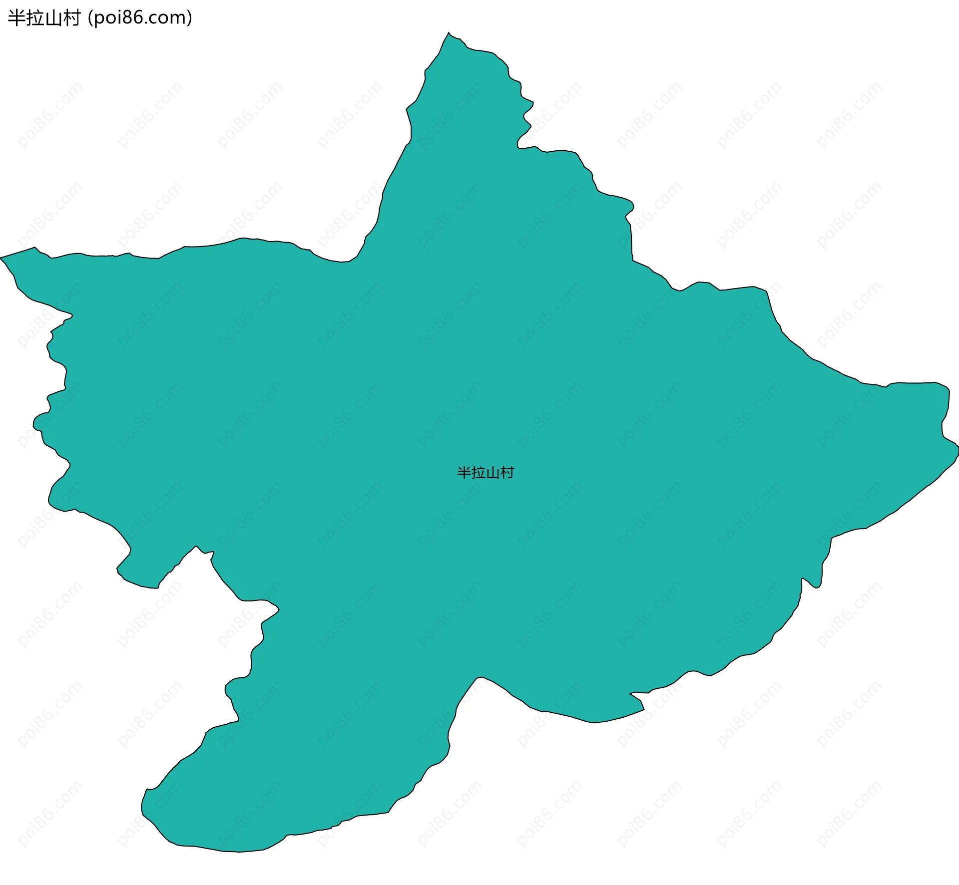 半拉山村边界地图