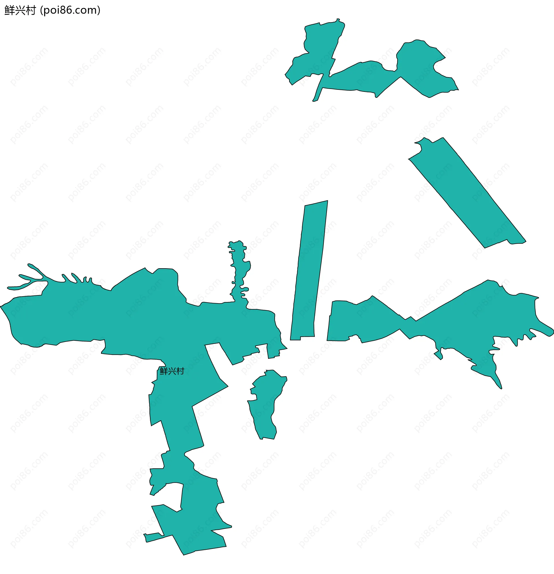 鲜兴村边界地图