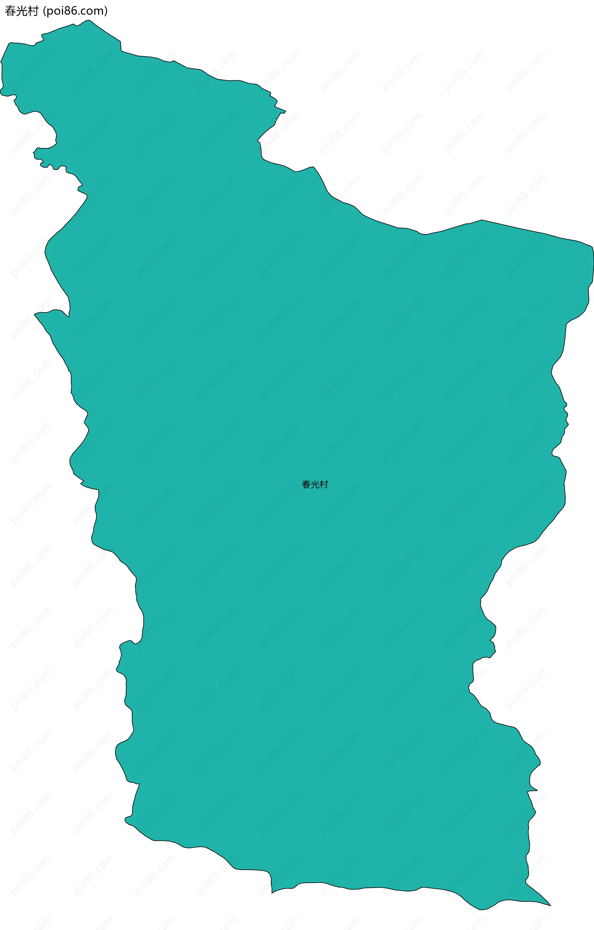 春光村边界地图