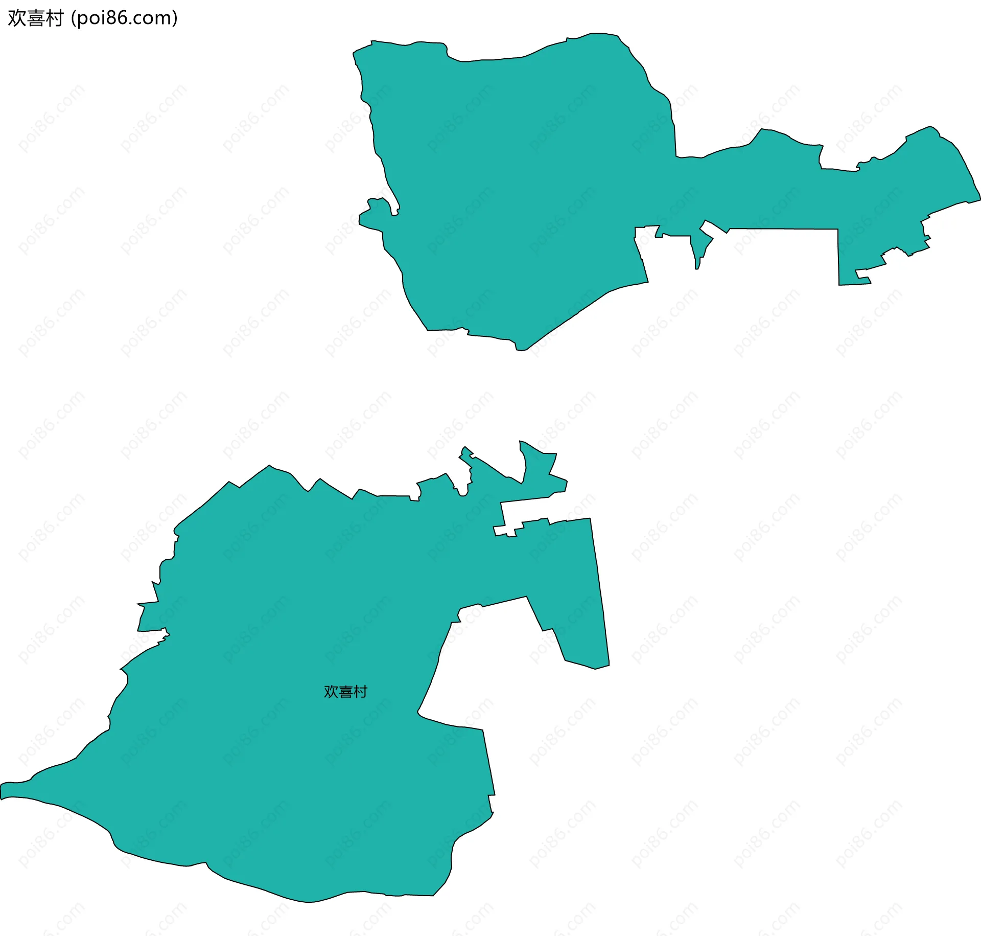 欢喜村边界地图