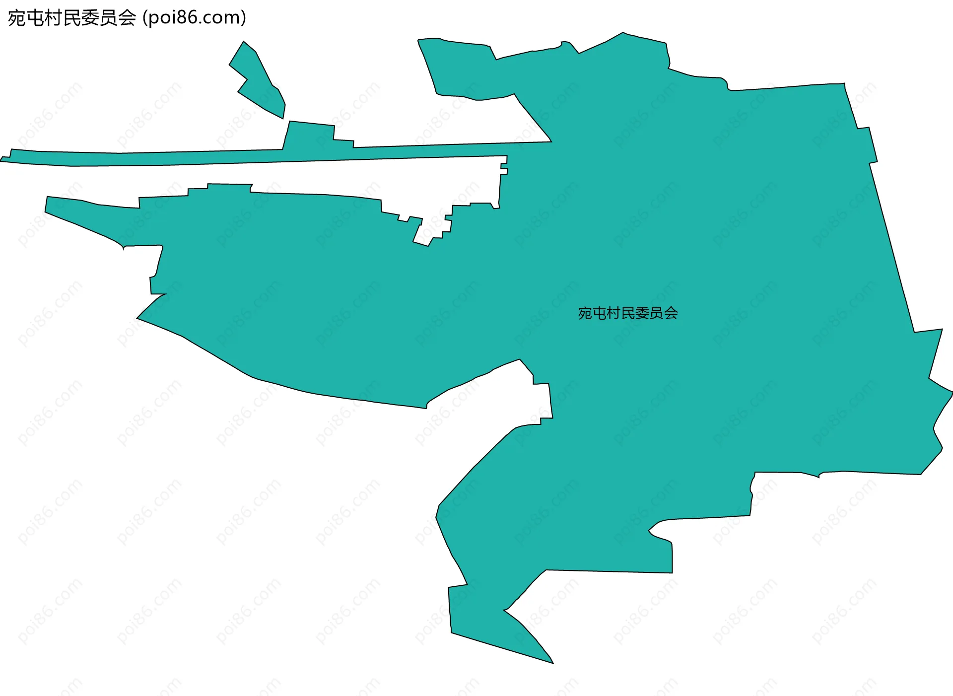 宛屯村民委员会边界地图