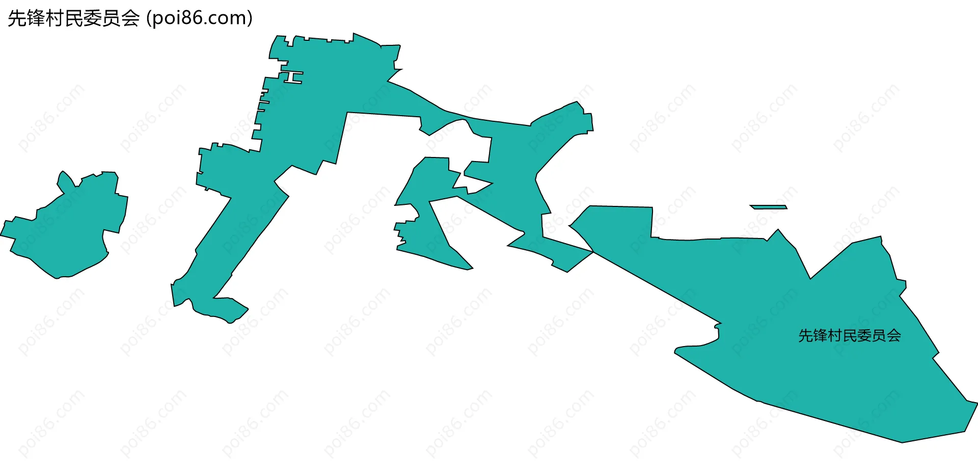 先锋村民委员会边界地图