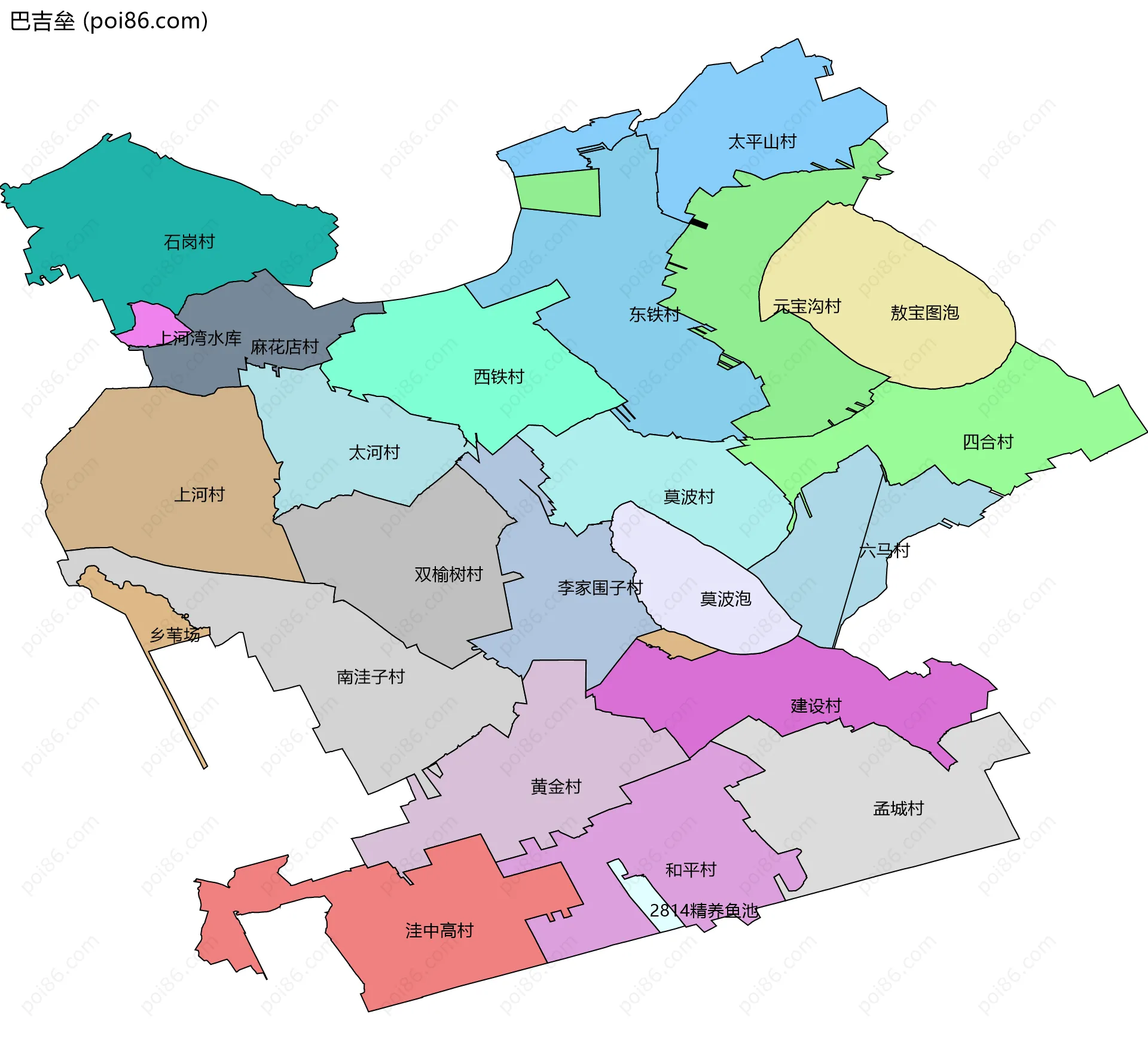巴吉垒边界地图(五级行政区划)